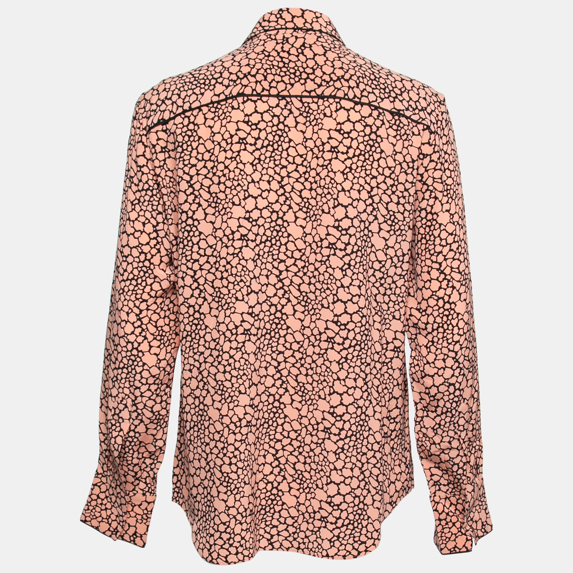 

Marni Pink & Black Printed Silk Long-Sleeve Shirt