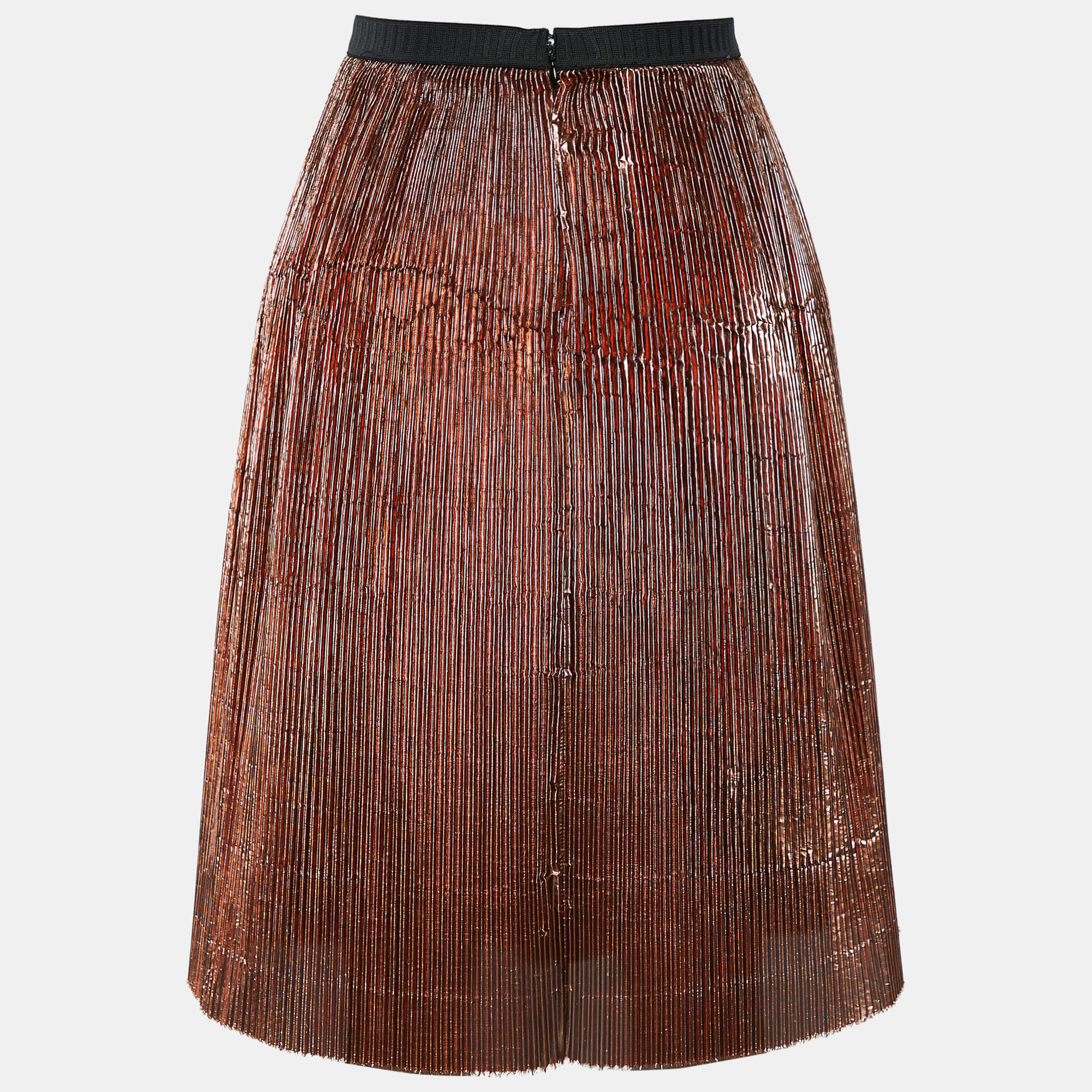 

Marni Brown Metallic Pleated Skirt