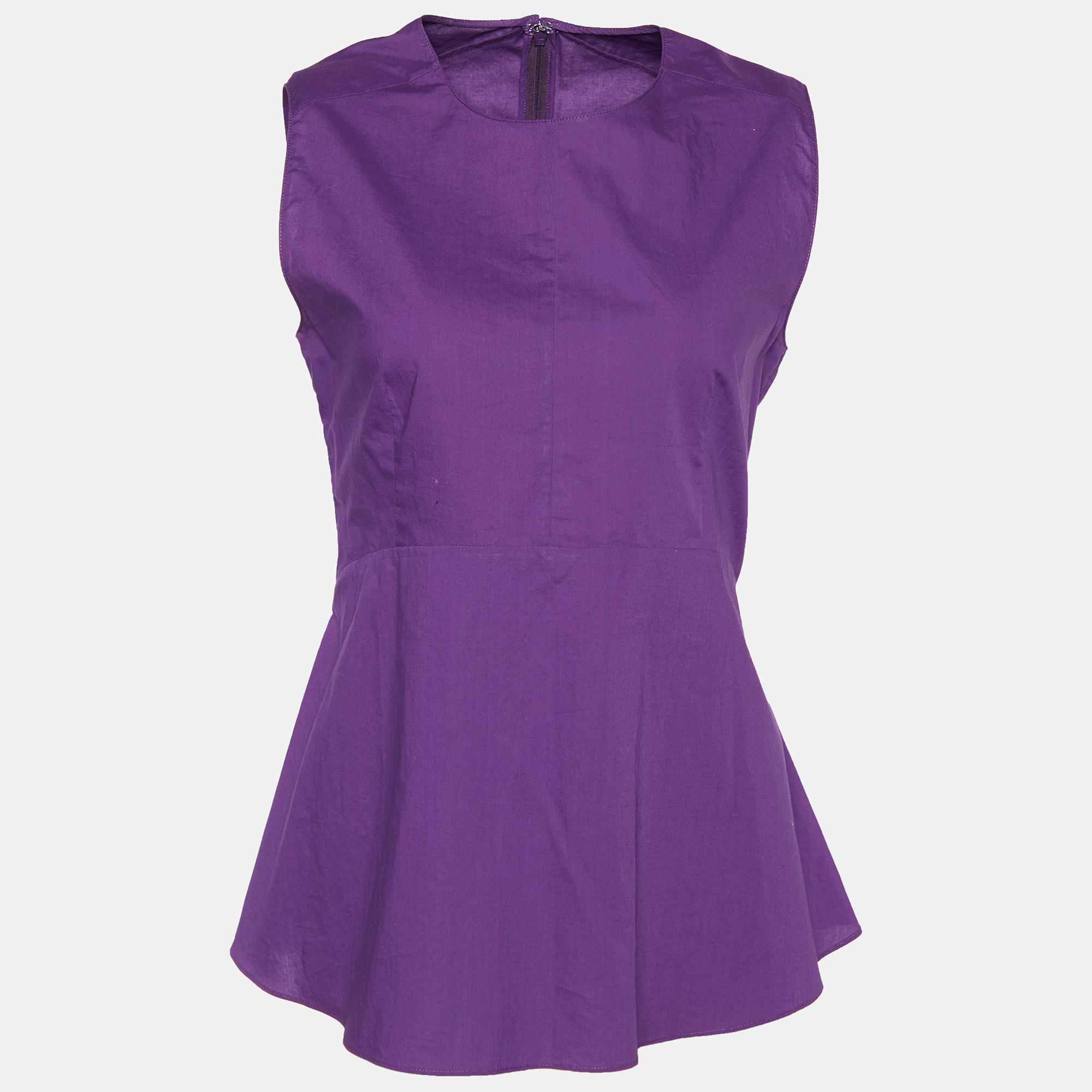 

Marni Purple Cotton Sleeveless Peplum Top