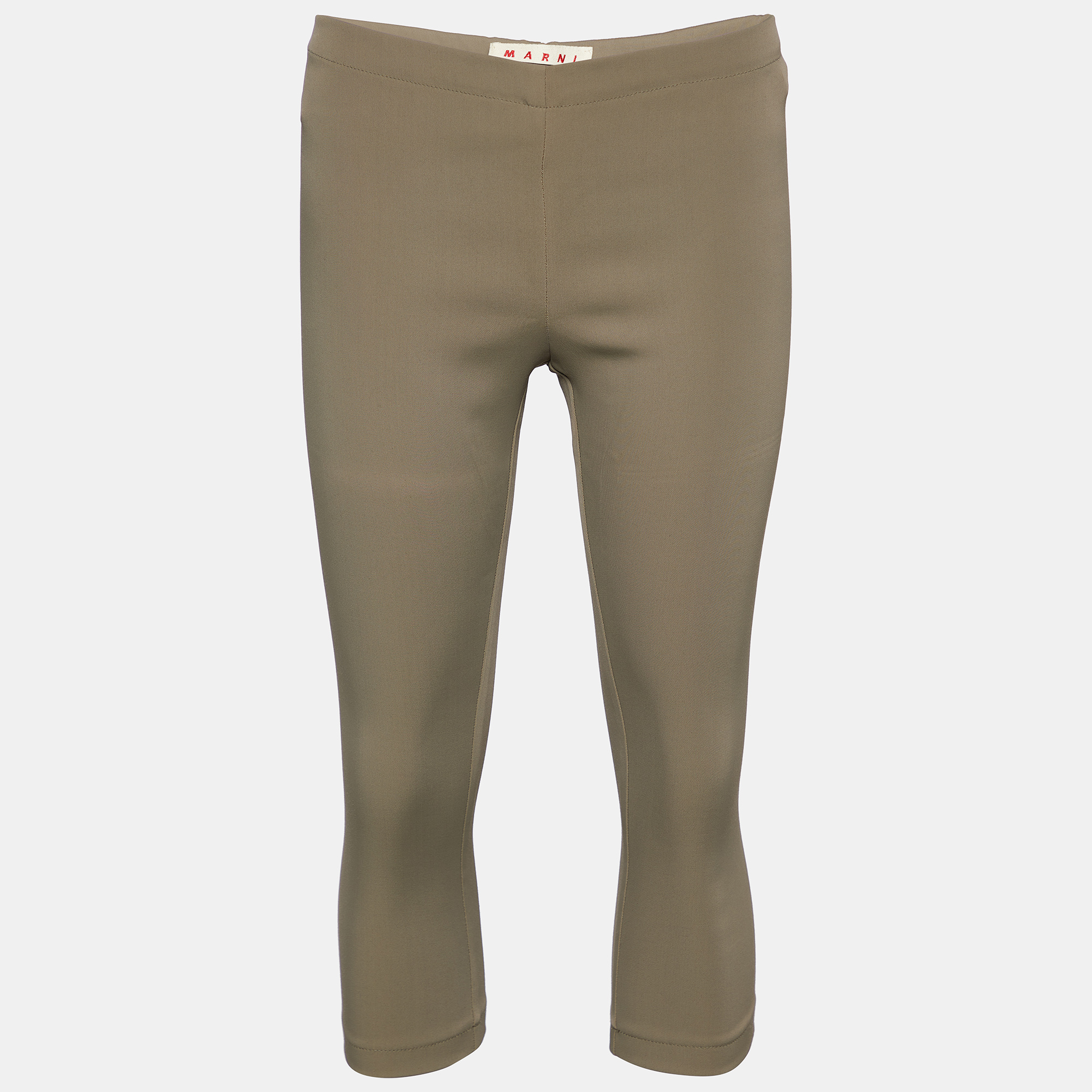 Pre-owned Marni Beige Stretch Cropped Leggings S