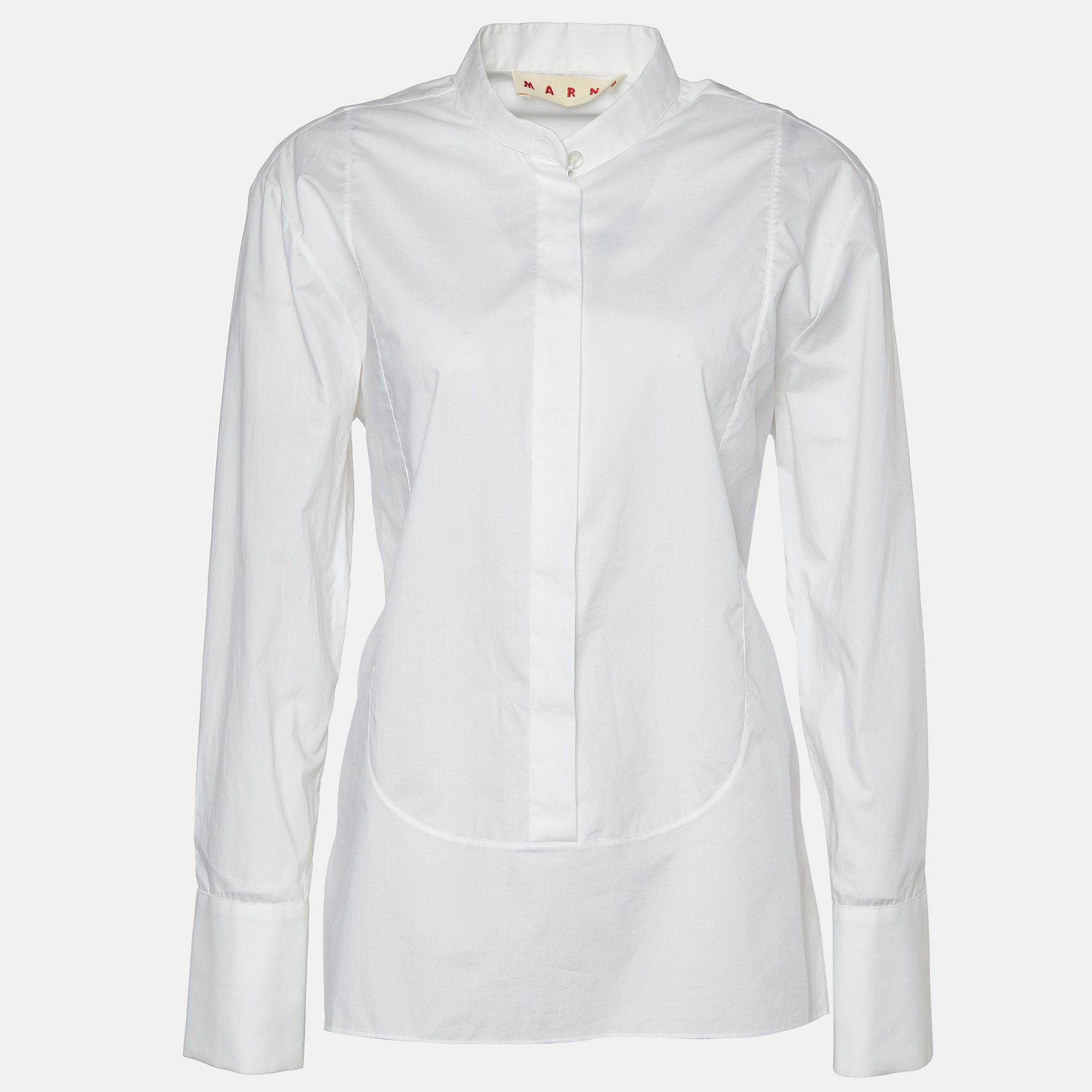 Marni White Cotton Long Sleeve Button Front Shirt S