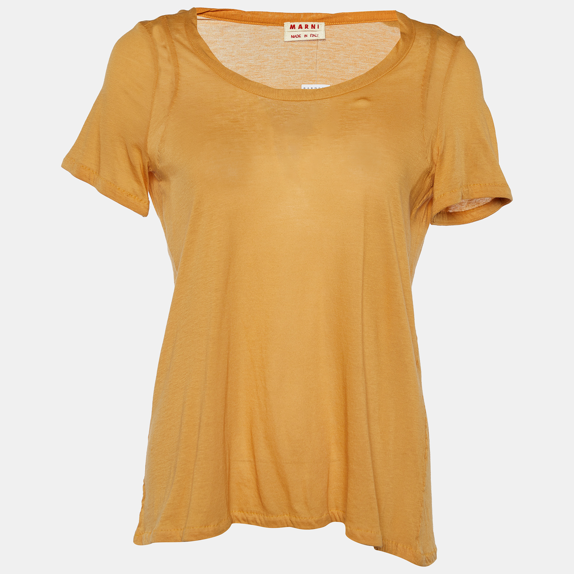 Pre-owned Marni Mustard Yellow Cotton Knit T-shirt M