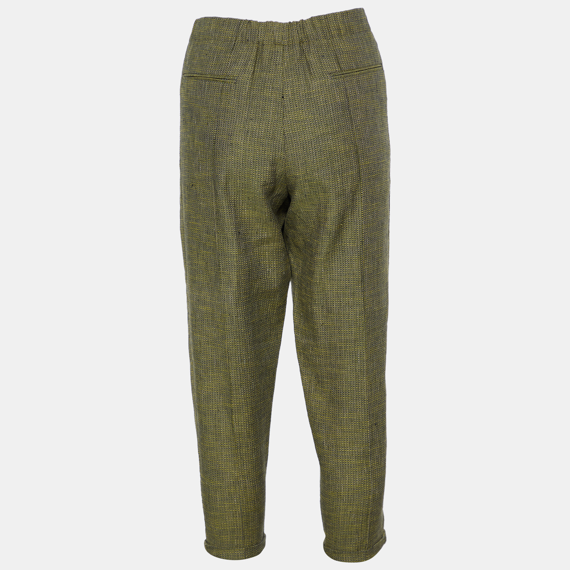 

Marni Green Textured Cotton Cropped Pants