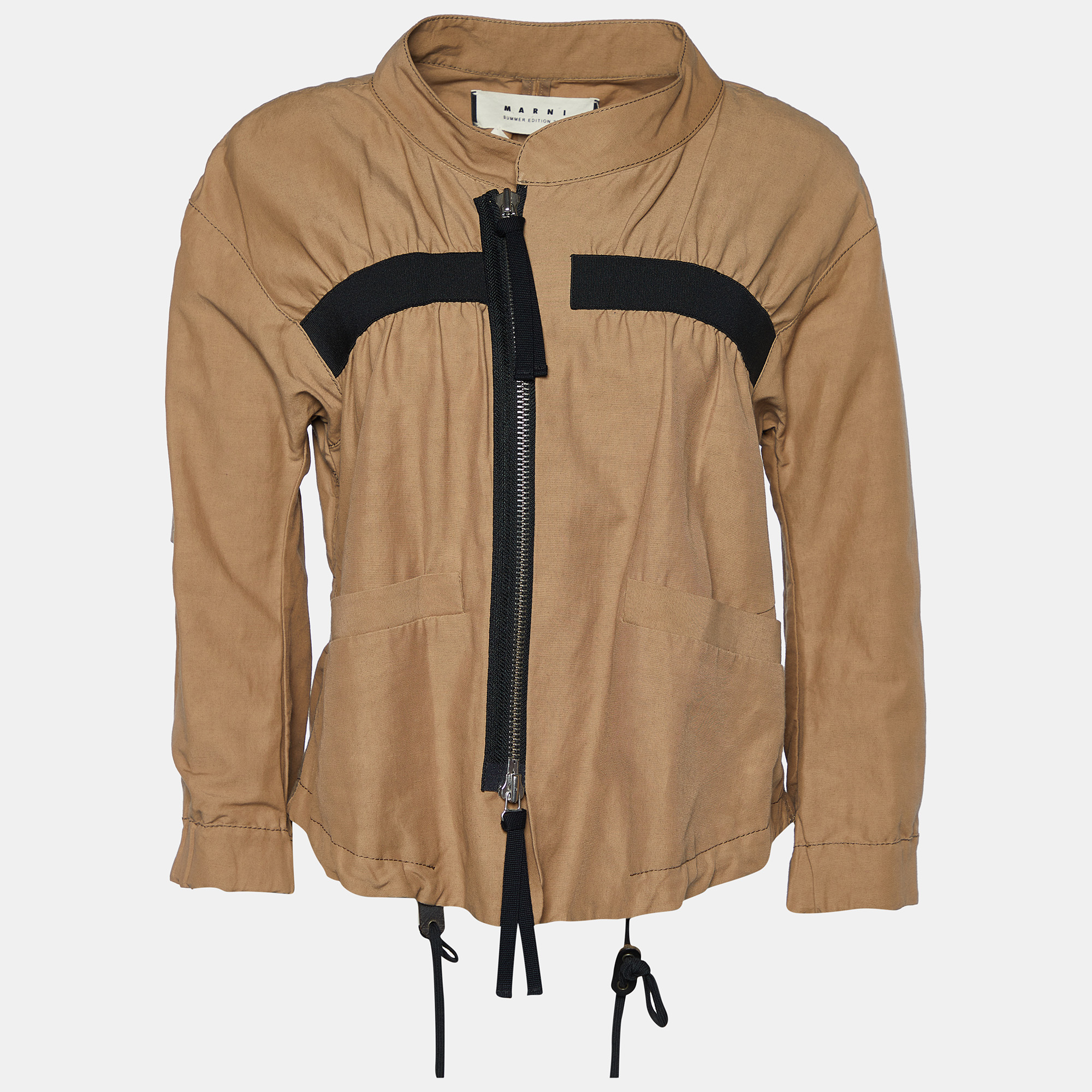 Pre-owned Marni Brown Cotton Zip Front Jacket S | ModeSens