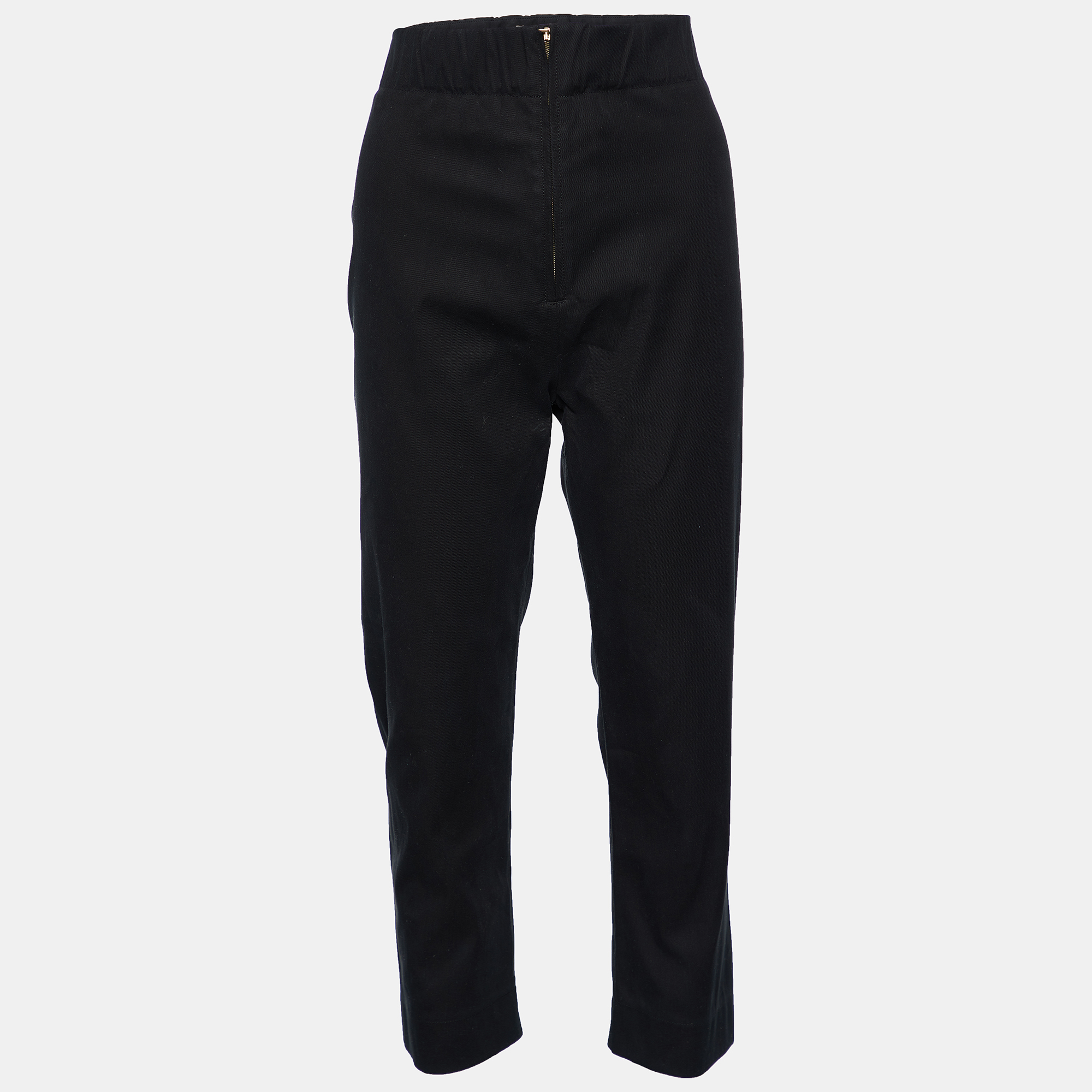 Pre-owned Marni Black Cotton Elastic Waist Trousers S