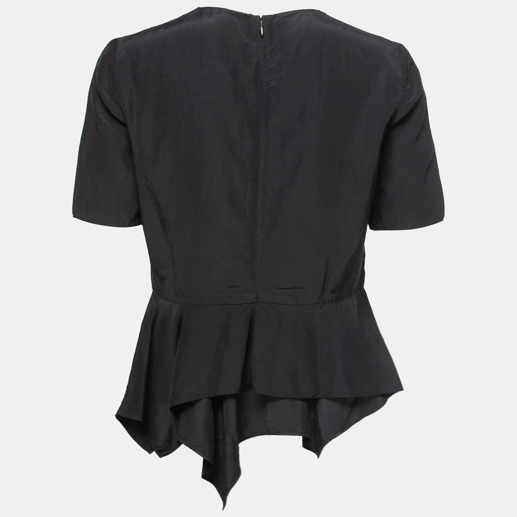 

Marni Black Linen Blend Asymmetrical Short Sleeve Tunic Top