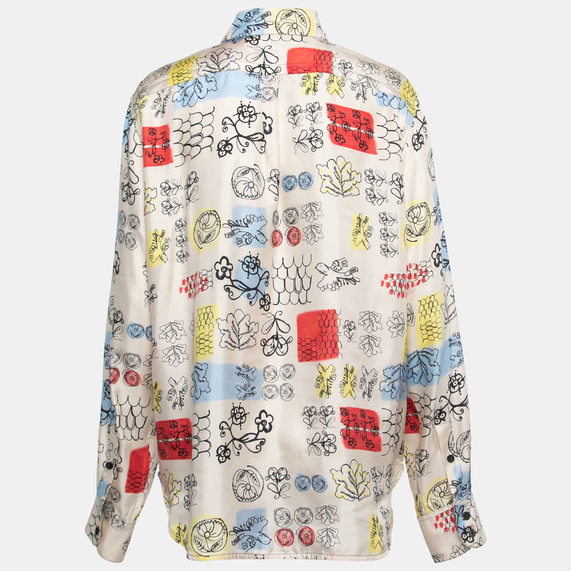 

Marni Cream/Multicolor Printed Silk Twill Shirt