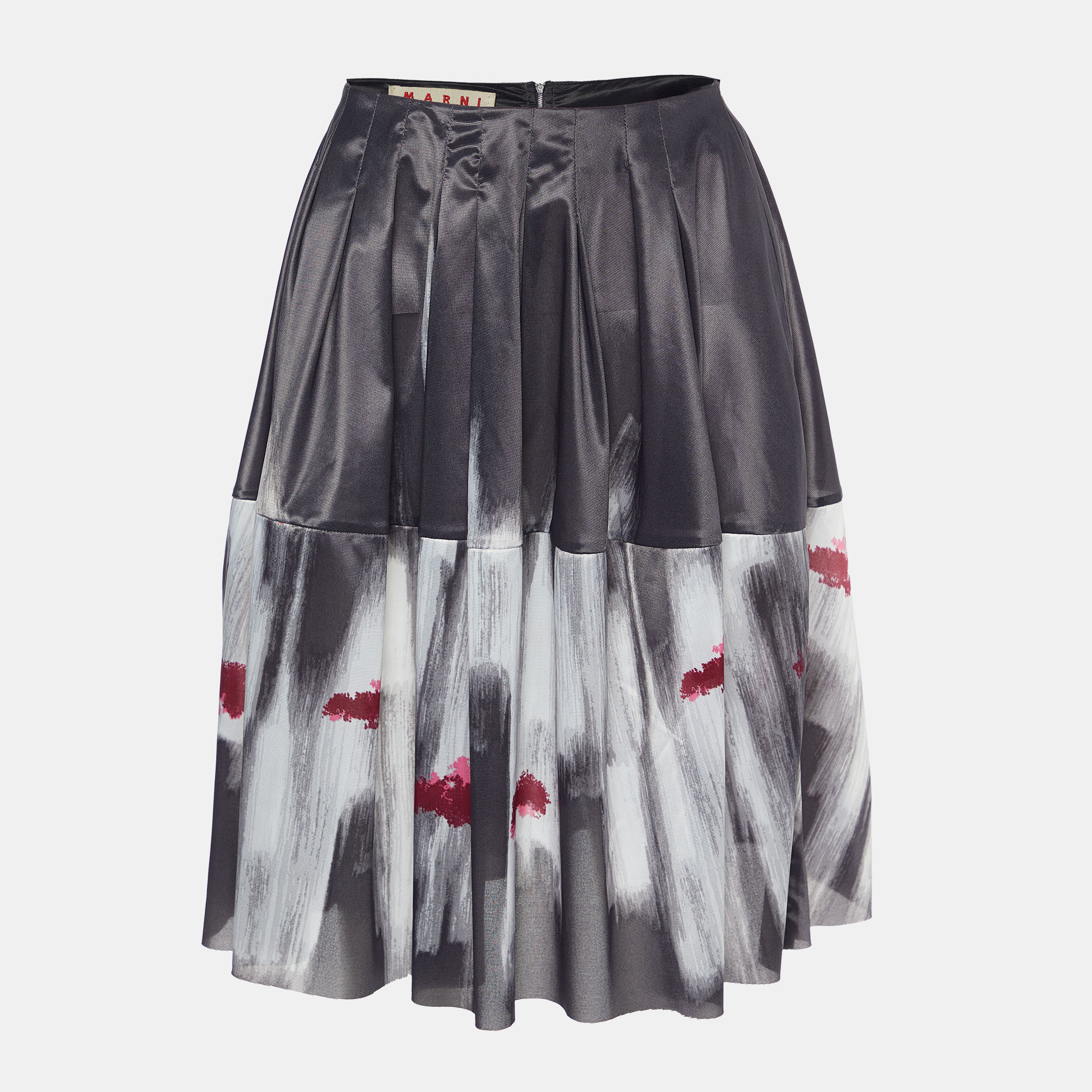 Pre-owned Marni Black Printed Nylon Mini Skirt S