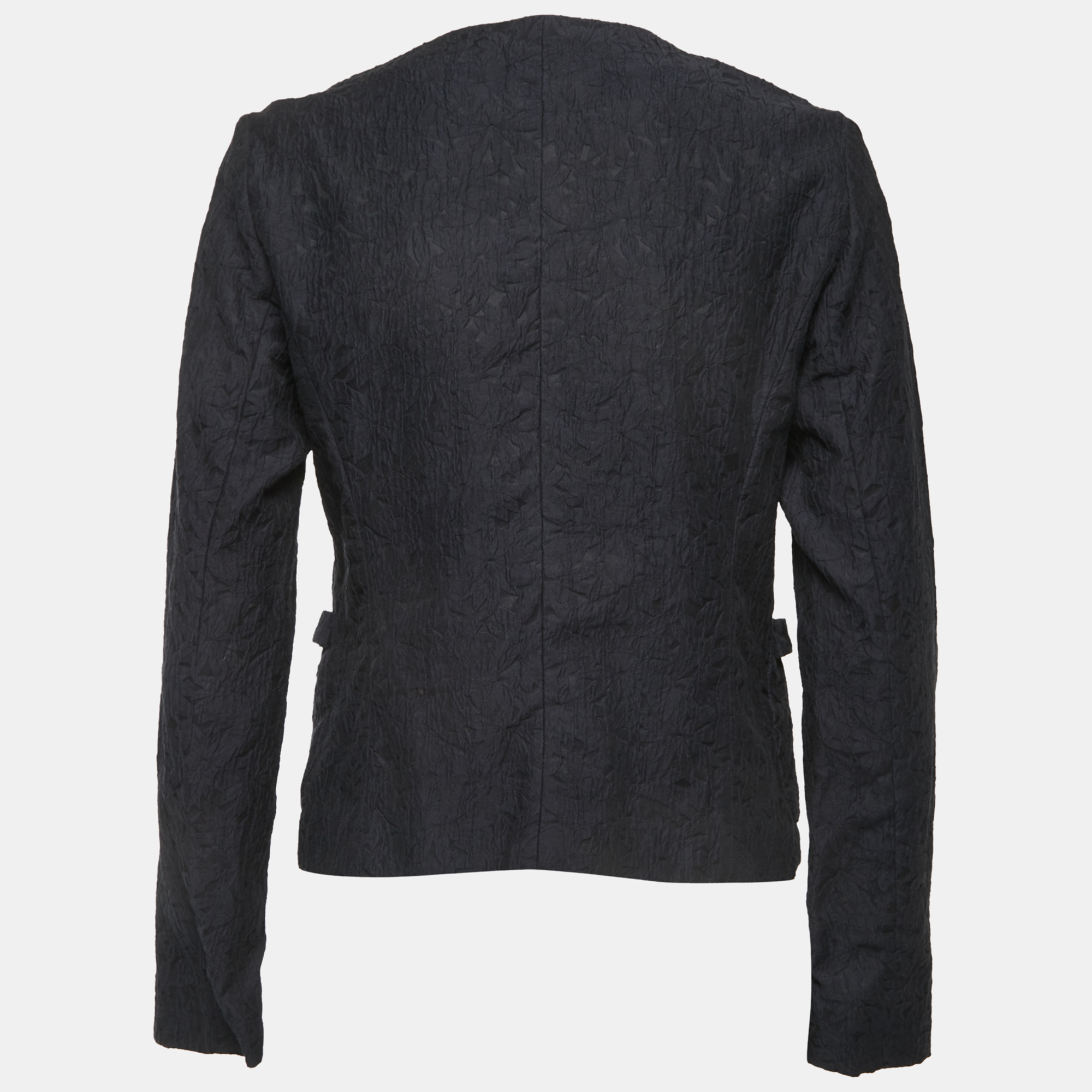 

Marni Navy Blue Patterned Cotton Blend Button Front Jacket