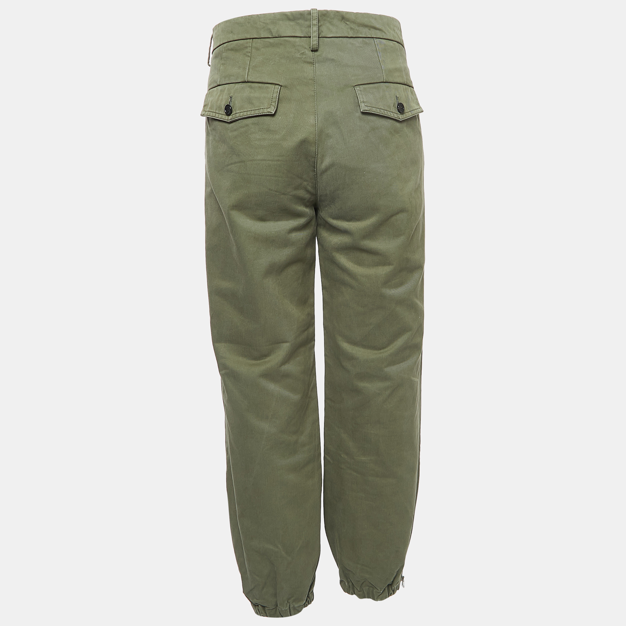 

Marni Military Green Cotton Buttoned Trousers
