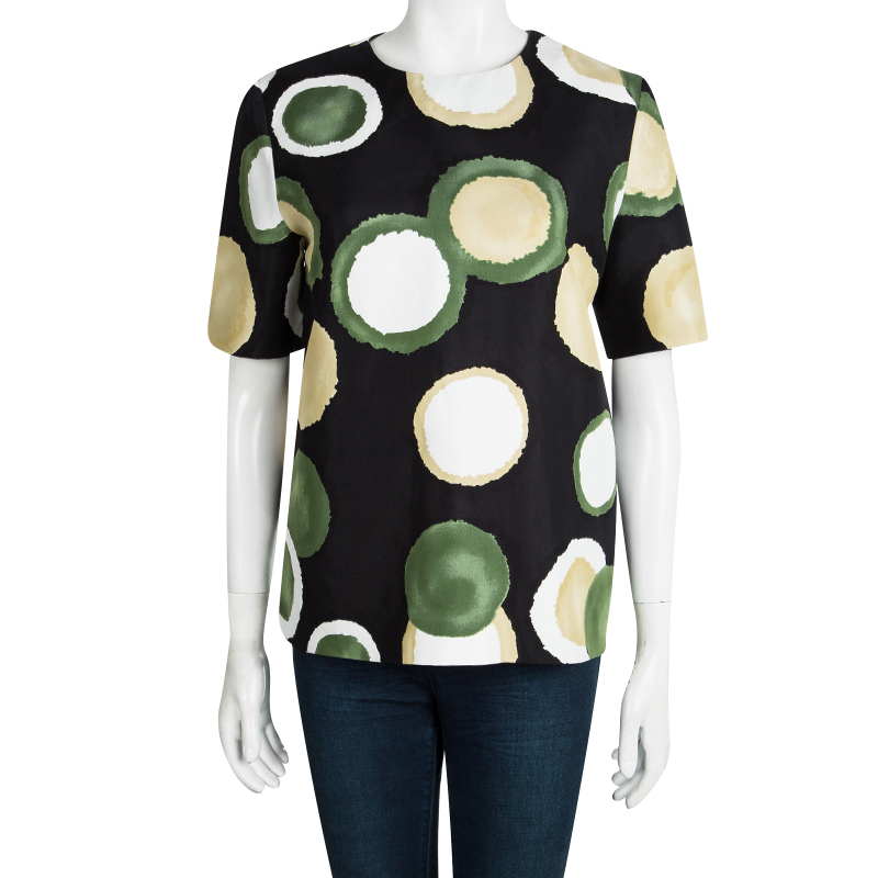 

Marni Black Printed Oversized Short Sleeve Top