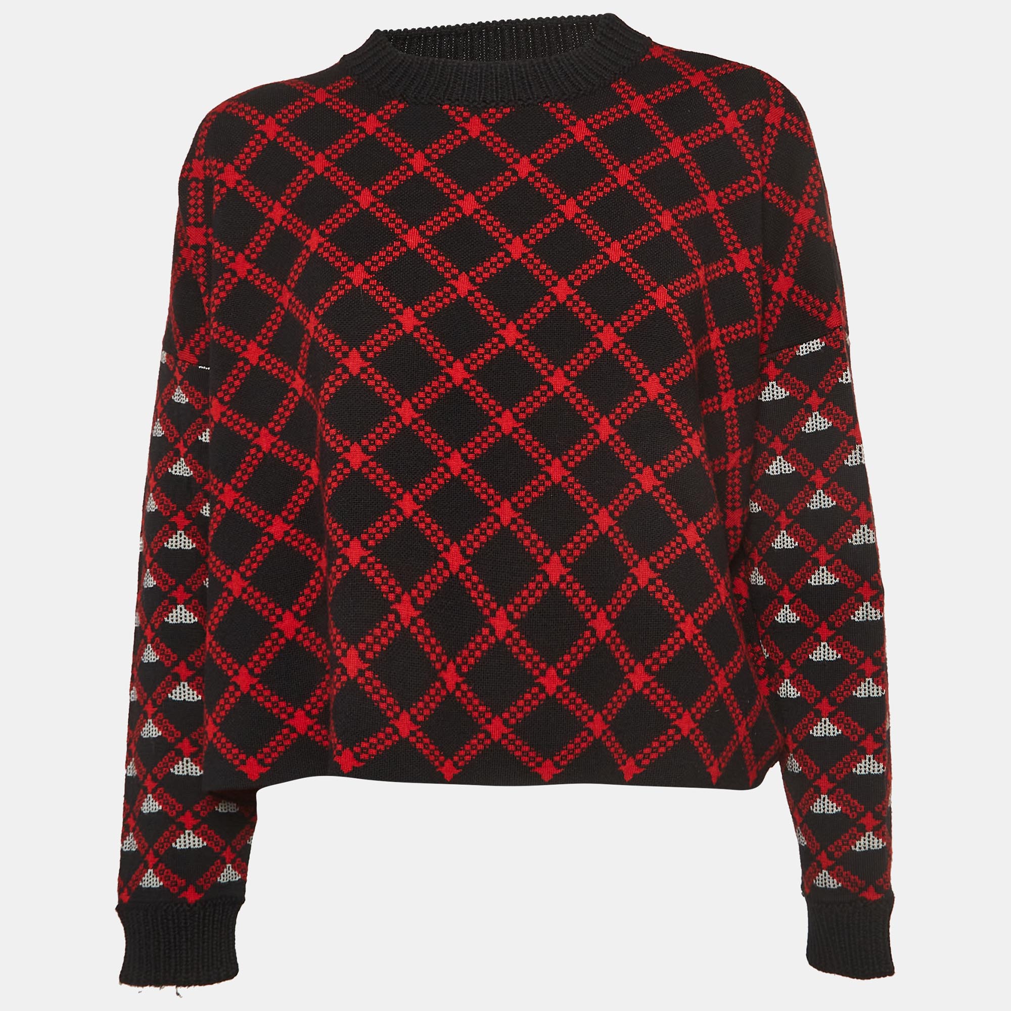 

Marni Black/Red Patterned Wool Sweater