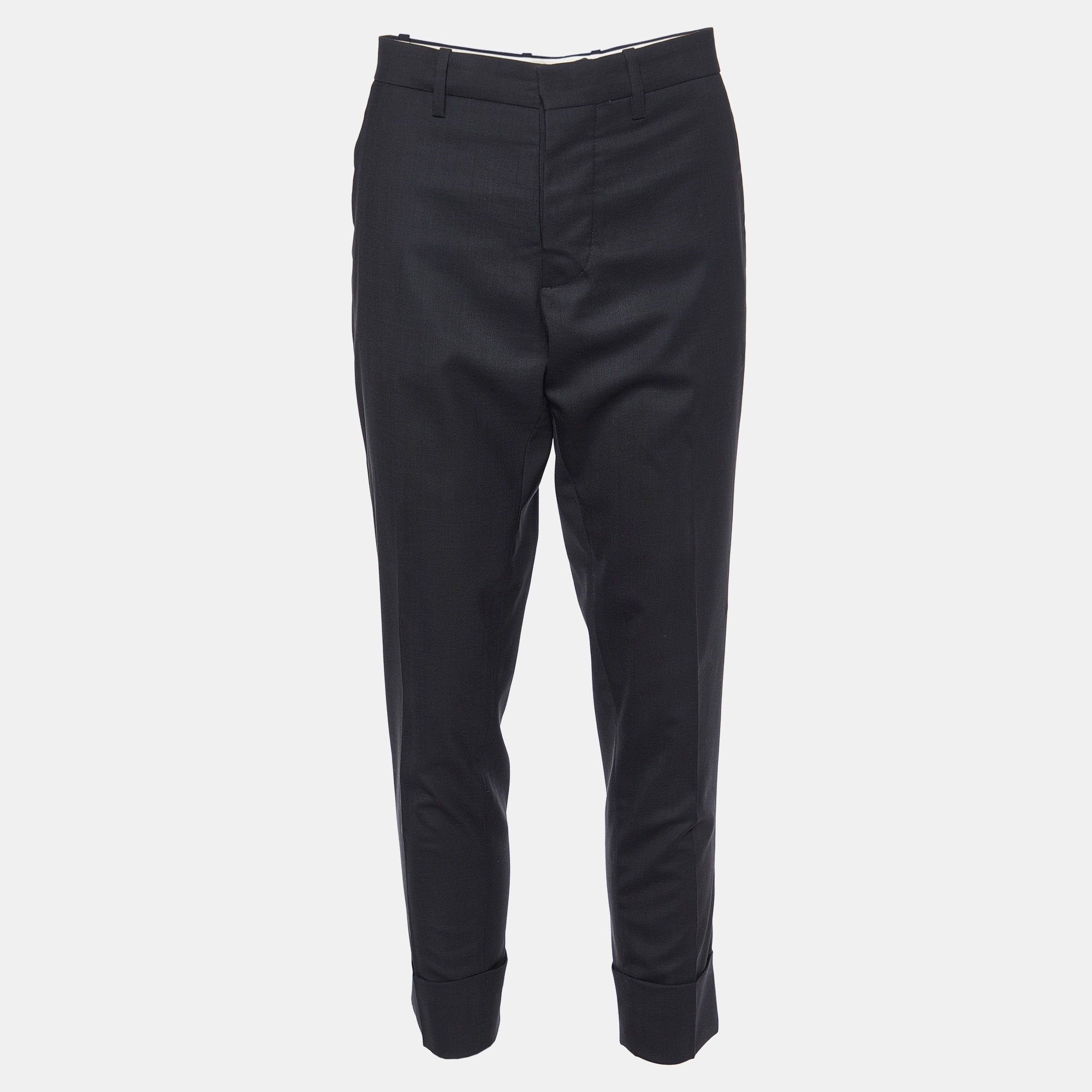 Pre-owned Marni Black Wool Tailored Trousers S