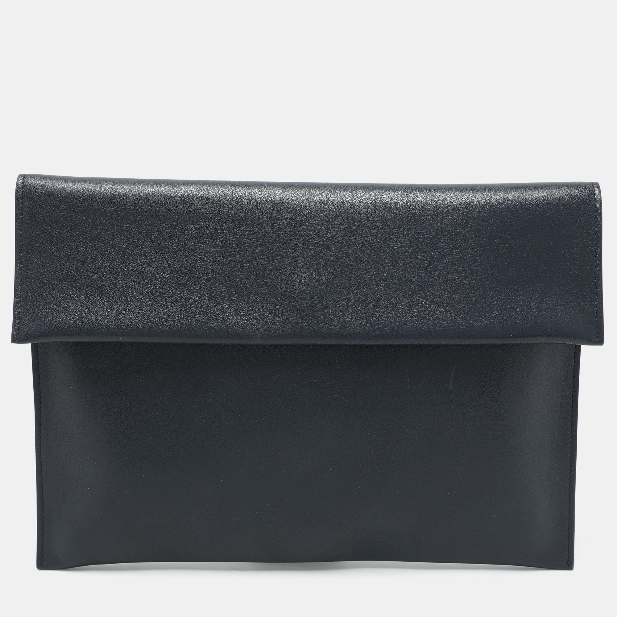 Pre-owned Marni Navy Blue Leather Flap Clutch