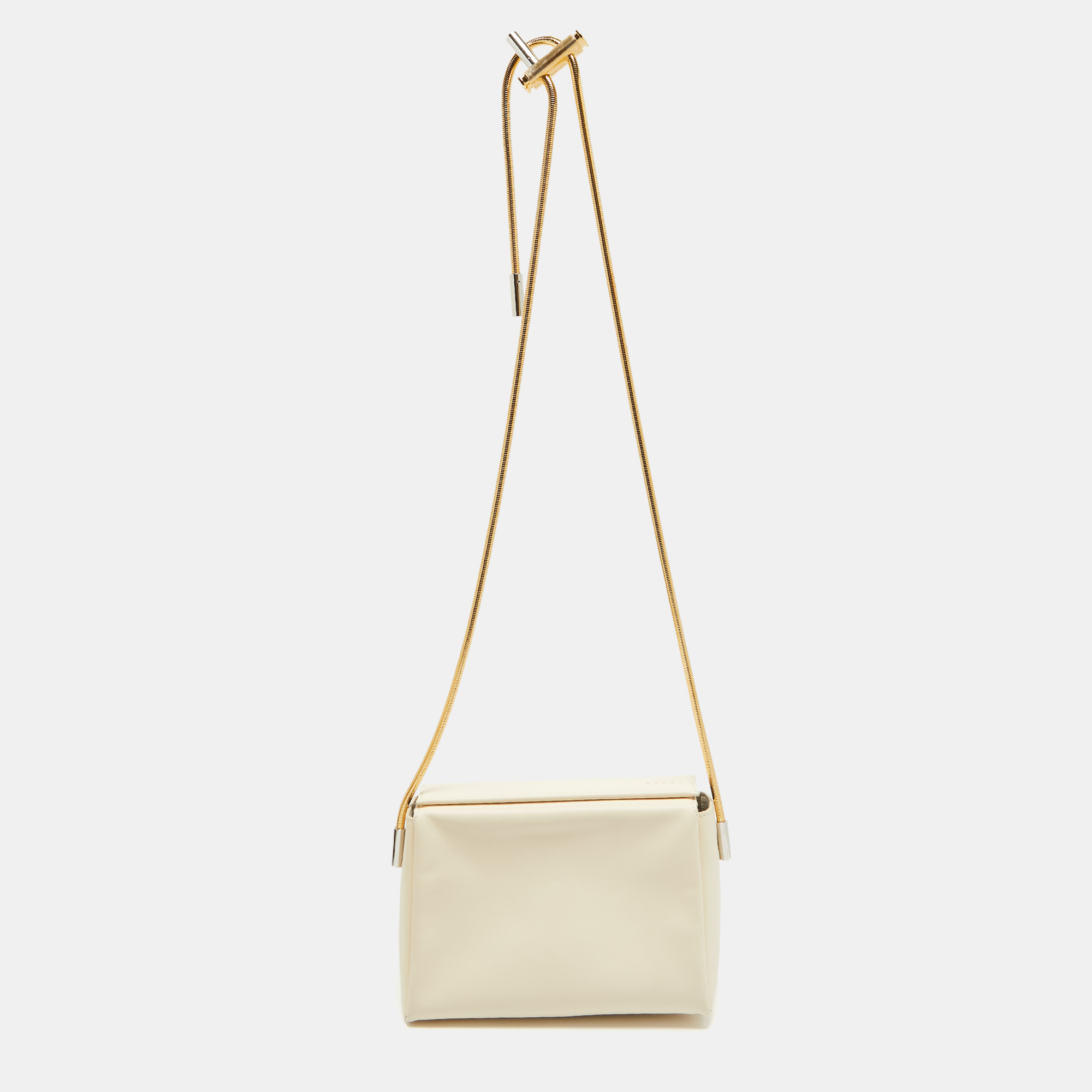 Pre-owned Marni Cream Leather Toggle Shoulder Bag