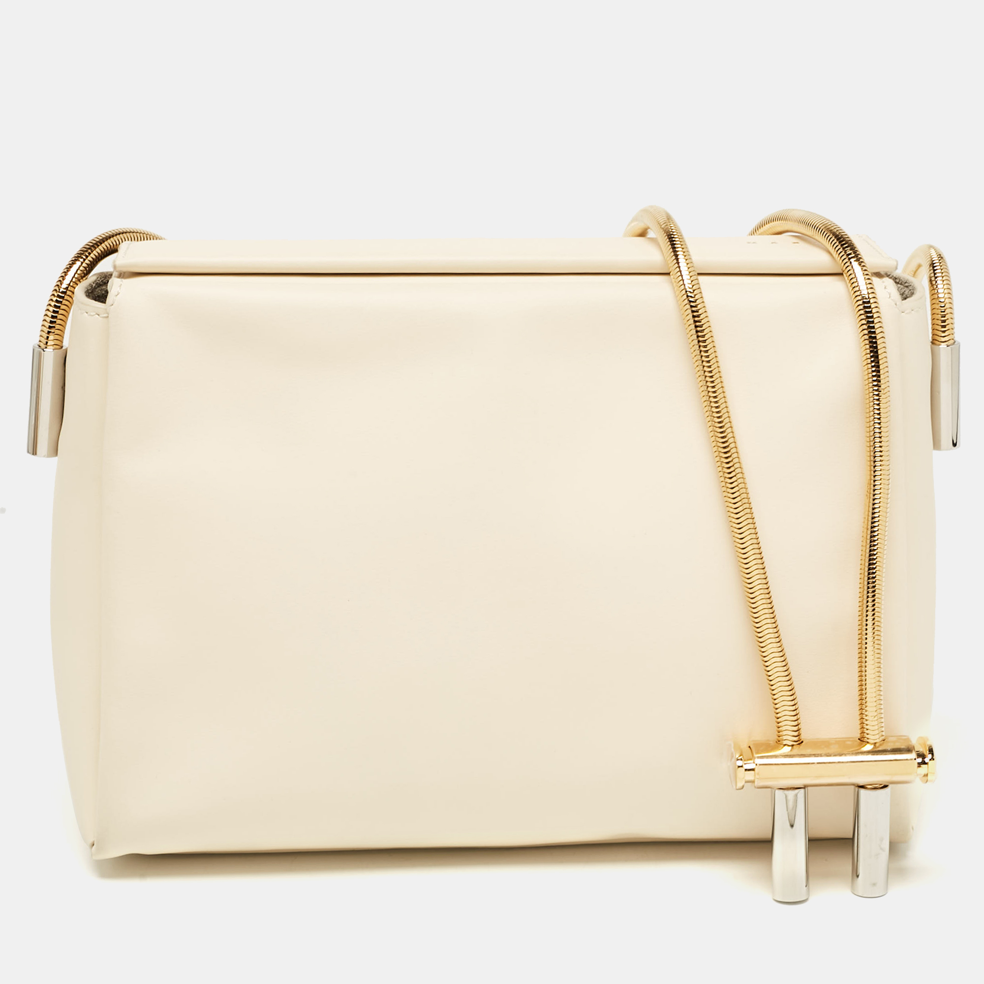 

Marni Cream Leather Toggle Shoulder Bag