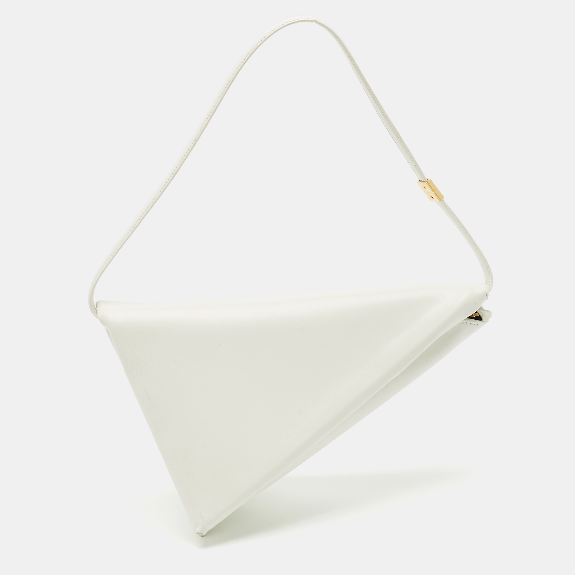 

Marni White Leather Prisma Triangle Shoulder Bag