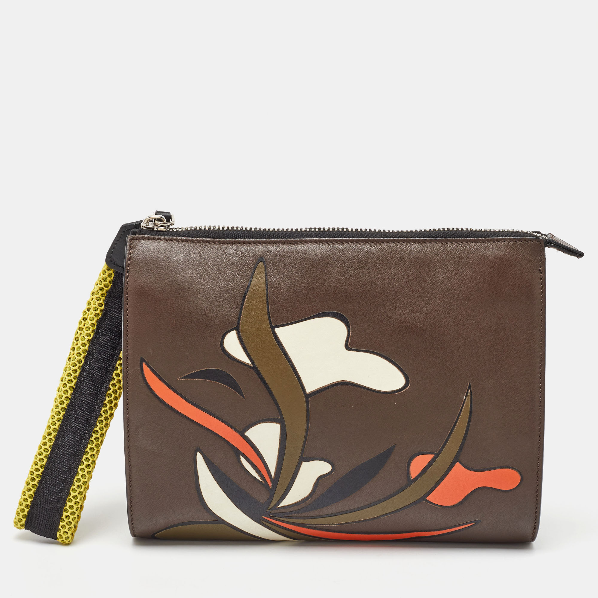 

Marni Multicolor Leather Zip Wristlet Pouch