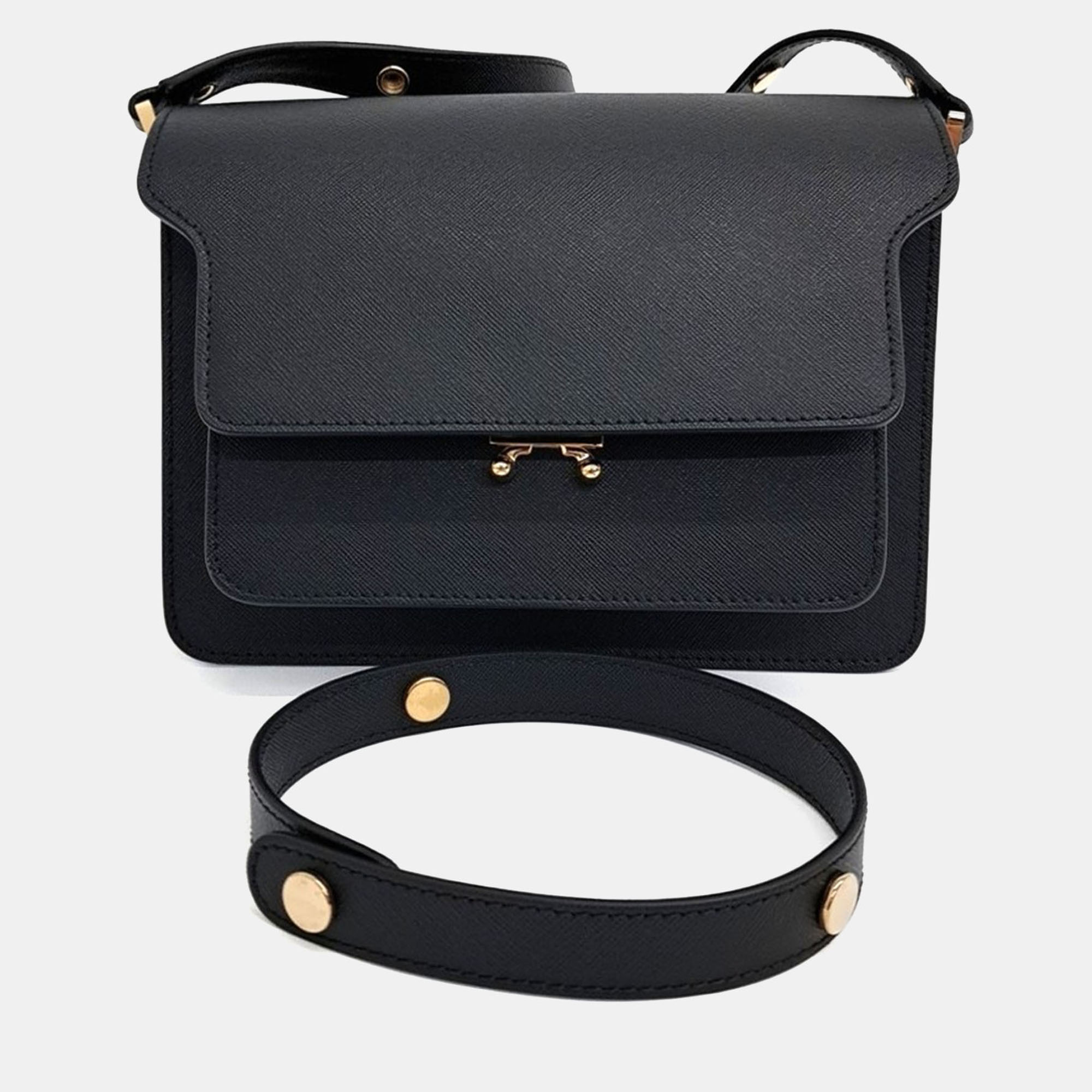 

Marni Black Leather trunk bag