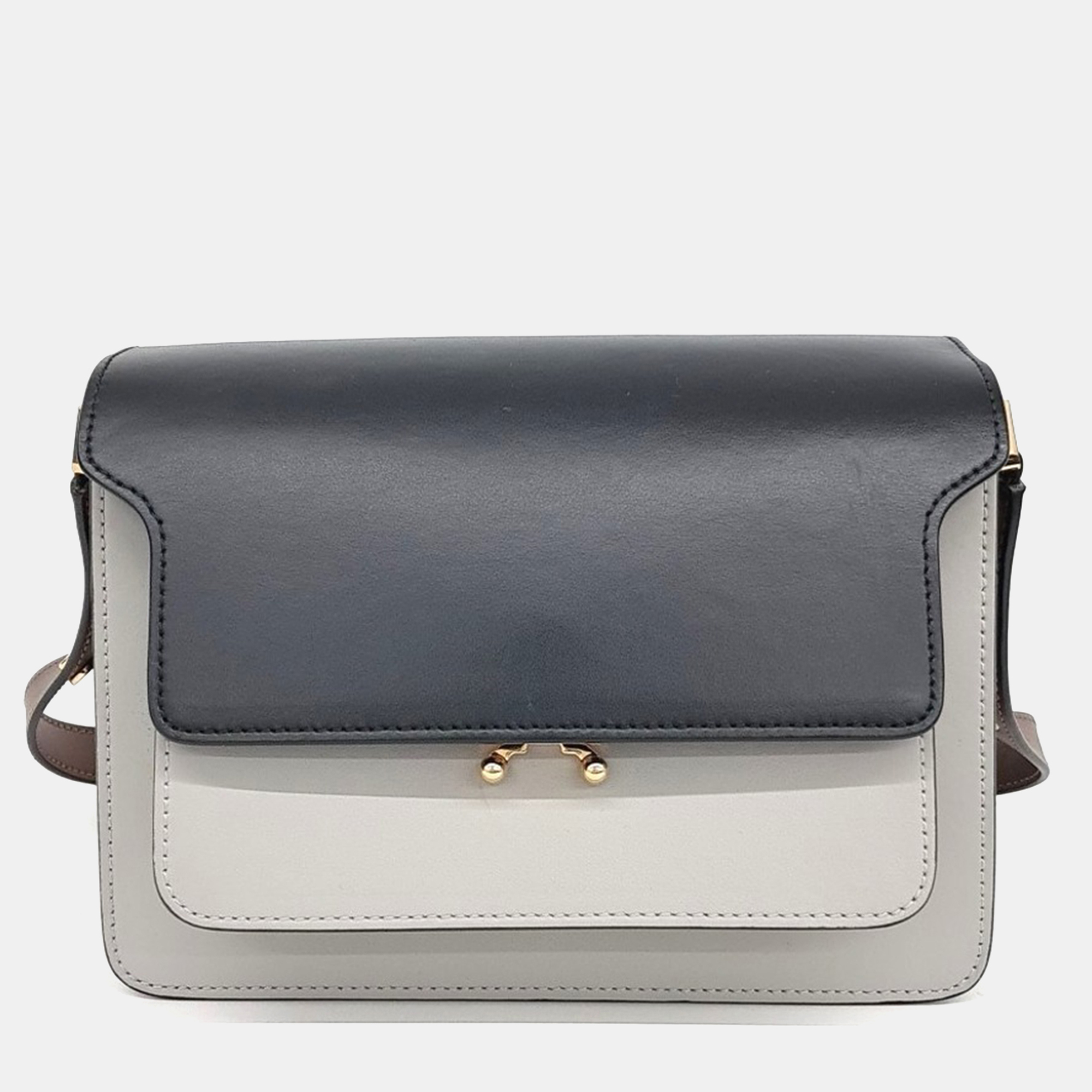 

Marni Black Grey Leather trunk bag