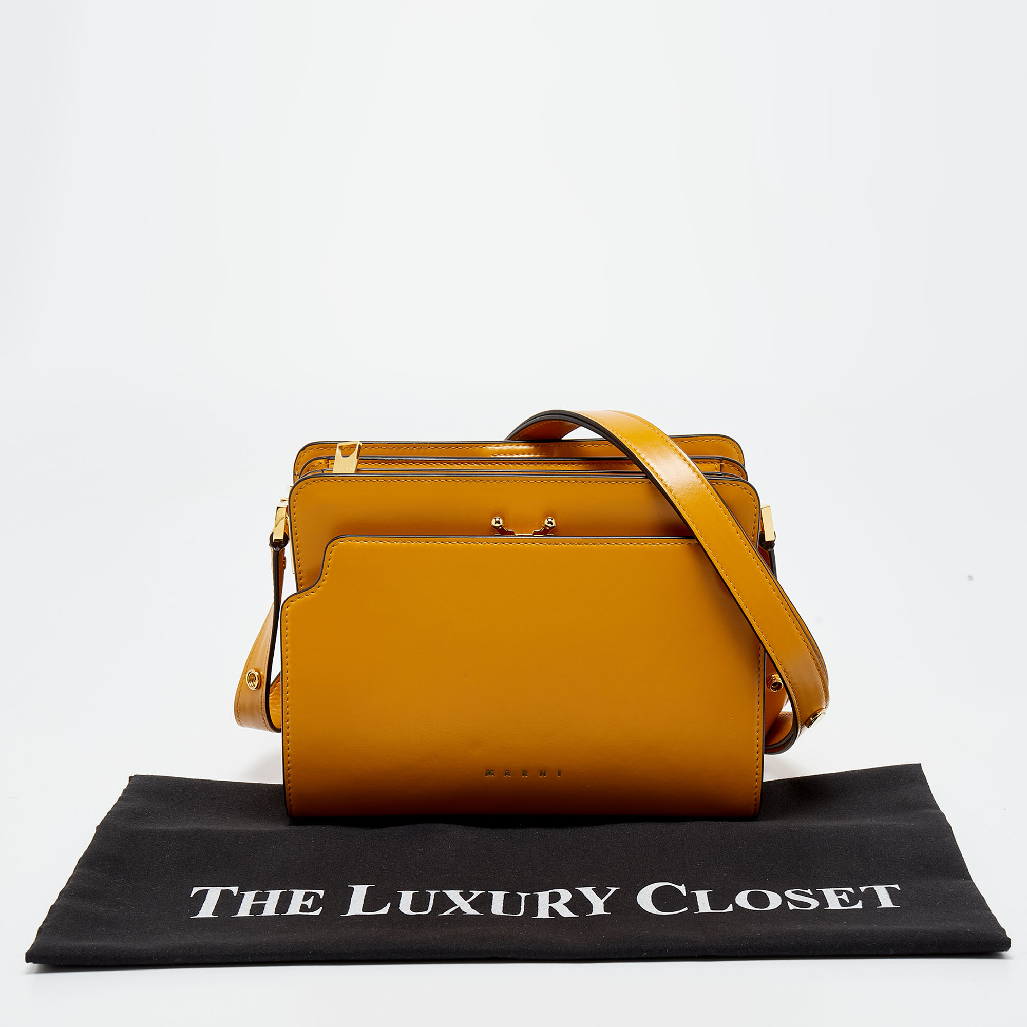 Marni Yellow Leather Reverse Trunk Shoulder Bag Marni TLC