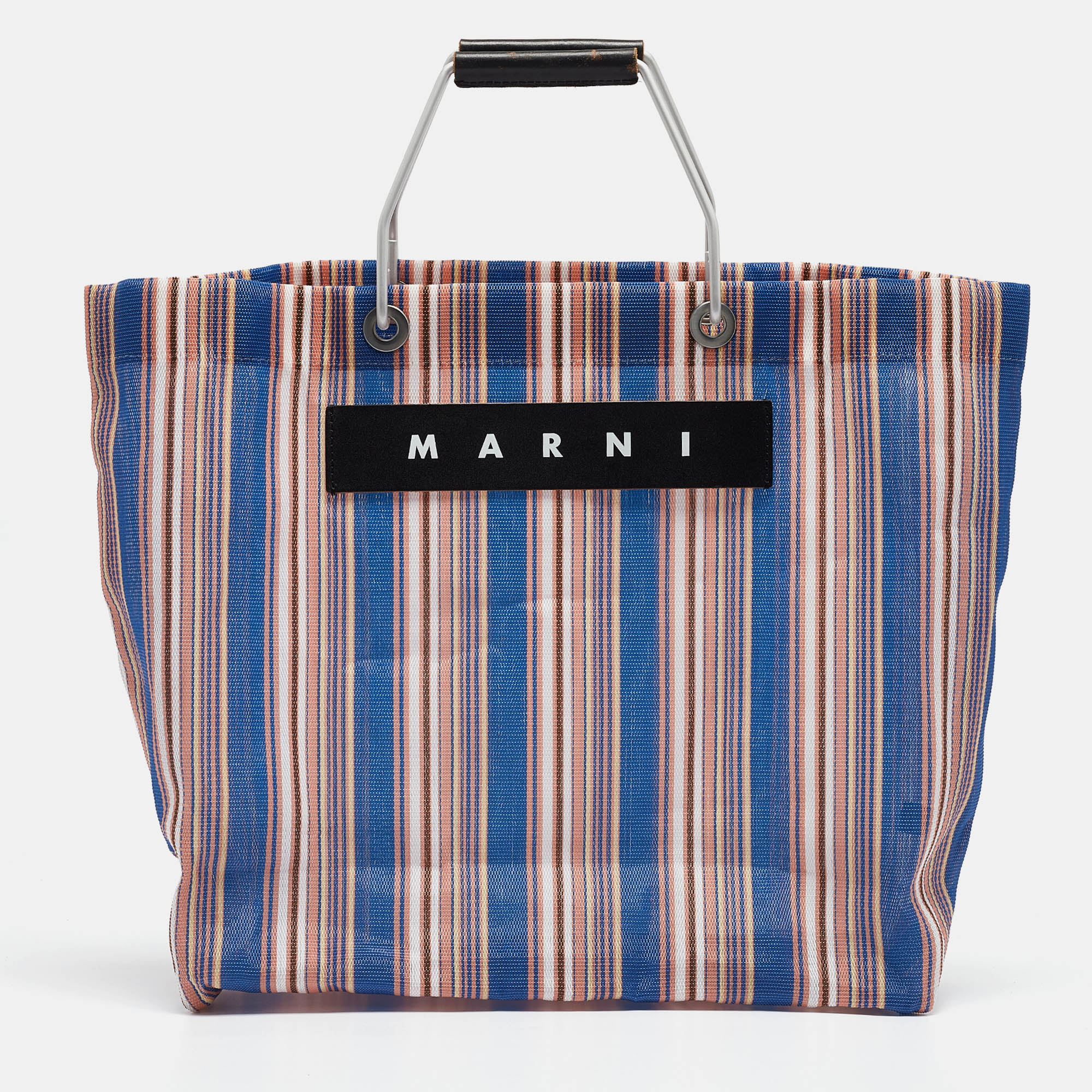 Pre-owned Marni Multicolor Nylon Market Stripe Tote