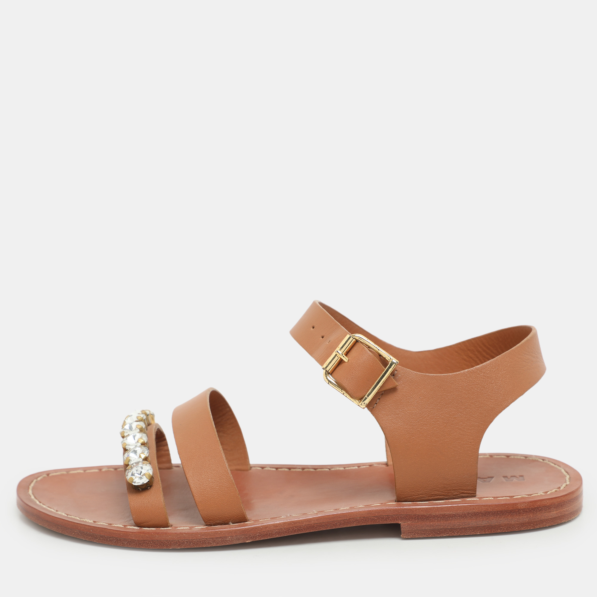 

Marni Brown Leather Ankle Strap Sandals Size 38