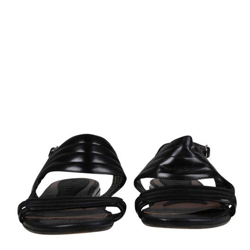 

Marni Dark Brown Leather Flat Sandals Size