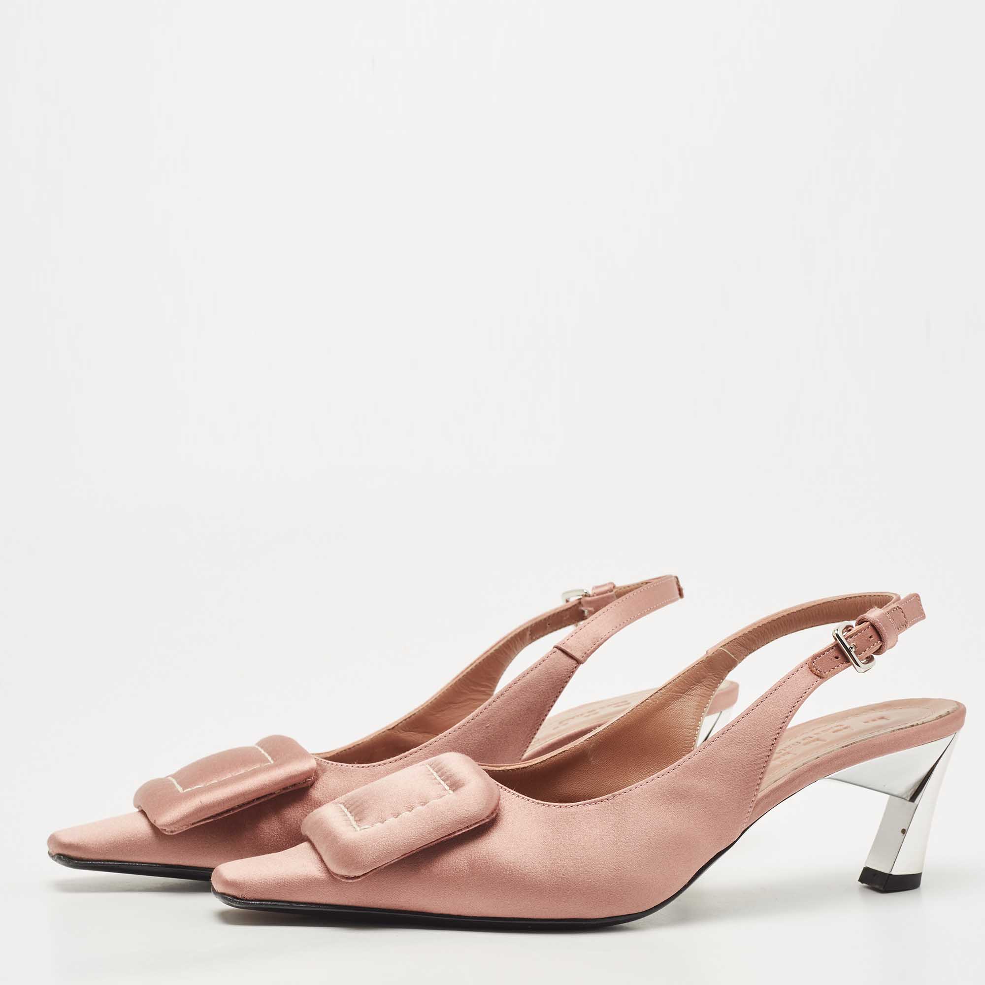 

Marni Pink Satin Slingback Pointed Toe Pumps Size