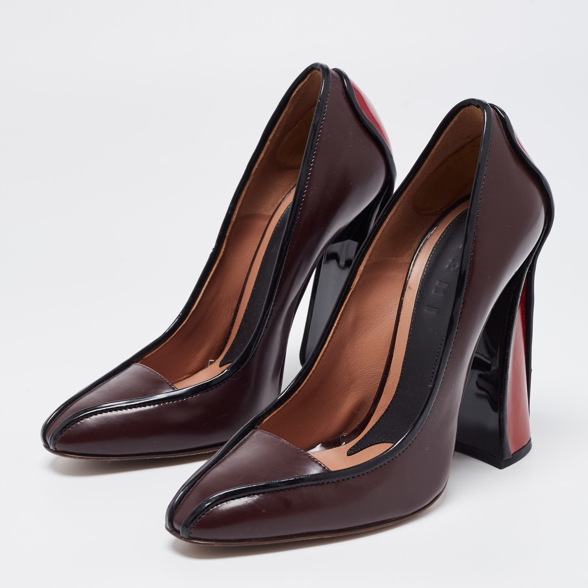 

Marni Two Tone Leather Pumps Size, Burgundy