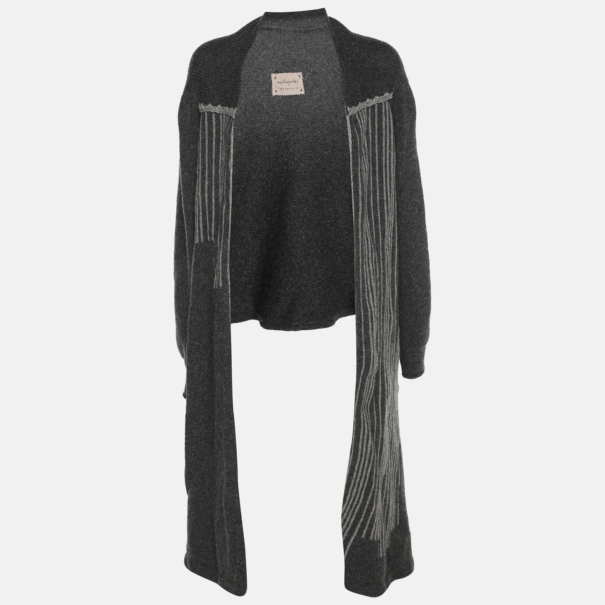 

Martha Porter Grey Rib Knit Long Cardigan