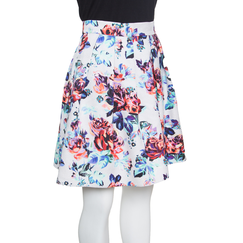 

Mary Katrantzou Floral Printed Jacquard Pleated Algernon Mini Skirt, Multicolor