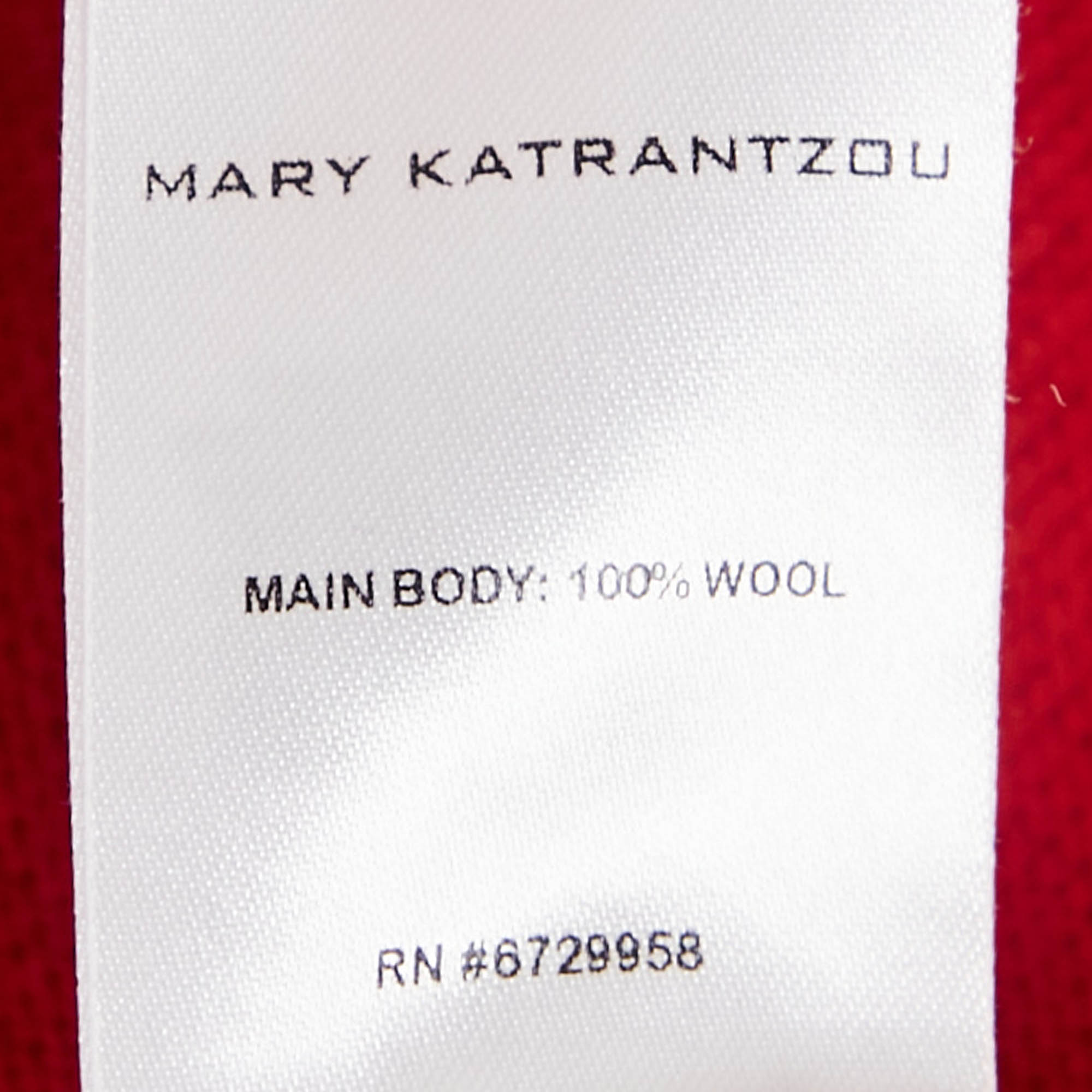 Mary Katrantzou Multicolor Wool Front Open Peyton Color-Block Long Cardigan M 