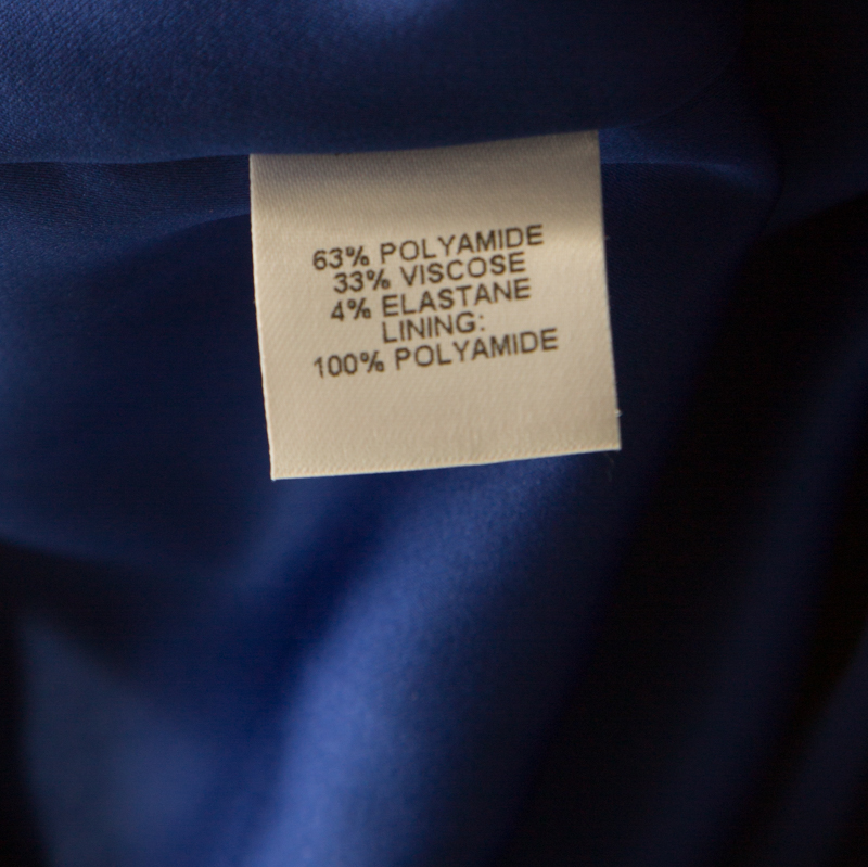 Pre-owned Mason Cobalt Blue Contrast Panel Detail Strapless Pencil Dress Xs