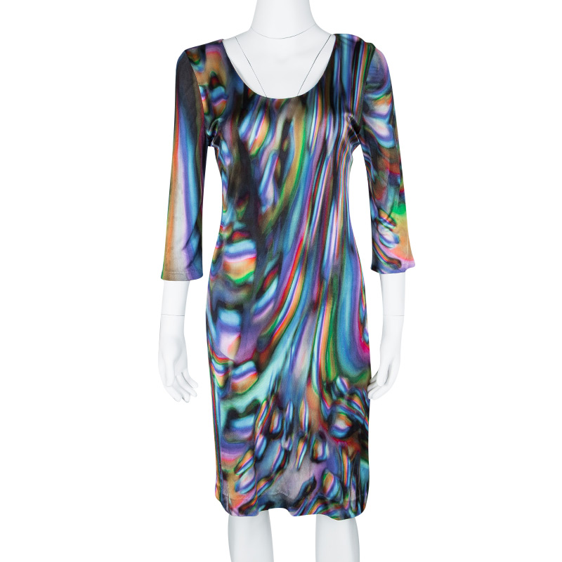 

Matthew Williamson Multicolor Printed Knit Long Sleeve Dress