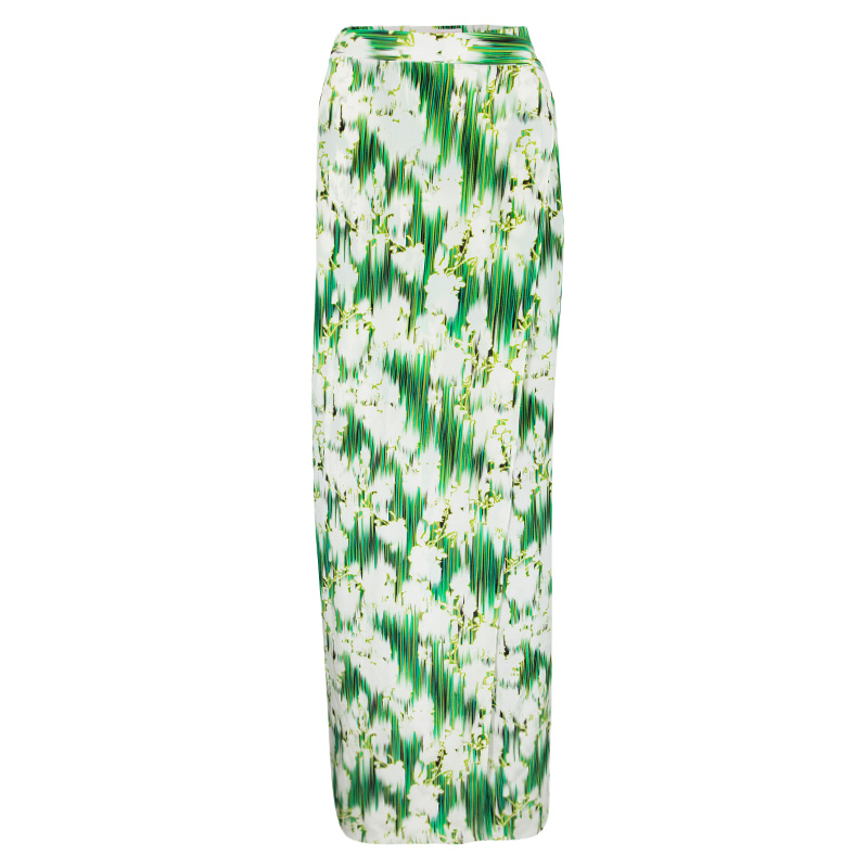 Matthew Williamson SS'12 Multicolor Floral Printed Silk Wrap Maxi Skirt M