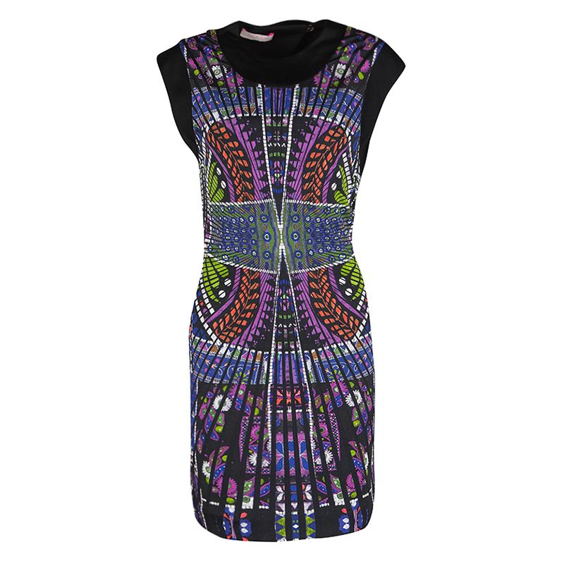 Pre Owned Matthew Williamson Multicolor Printed Cutout Back Detail Sleeveless Dress S