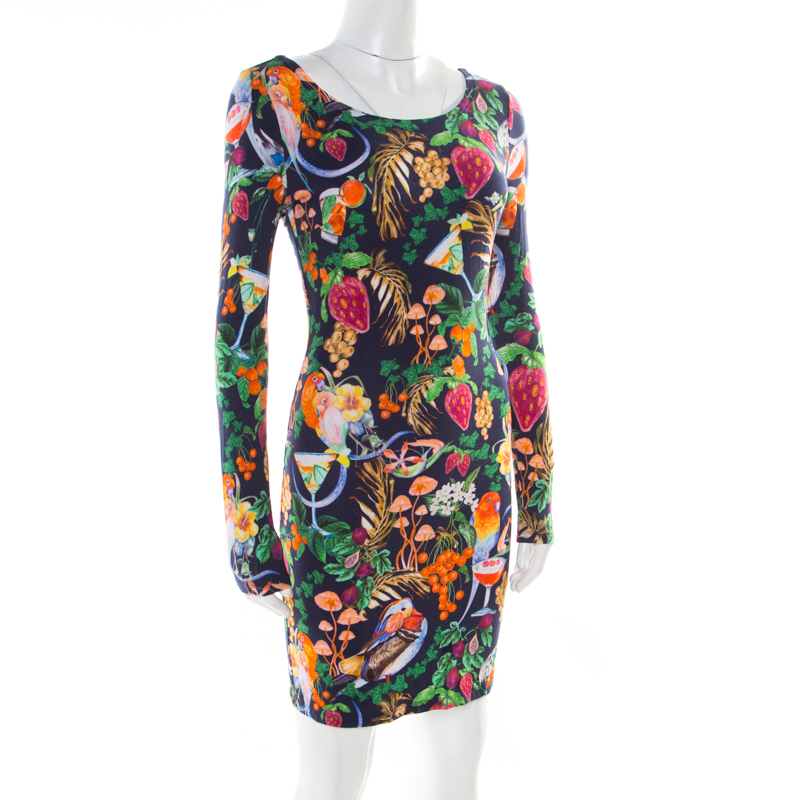 

Matthew Williamson Multicolor Tropical Printed Jersey Bodycon Dress