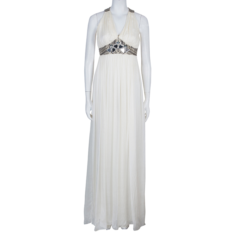 

Matthew Williamson Cream Embellished Gown