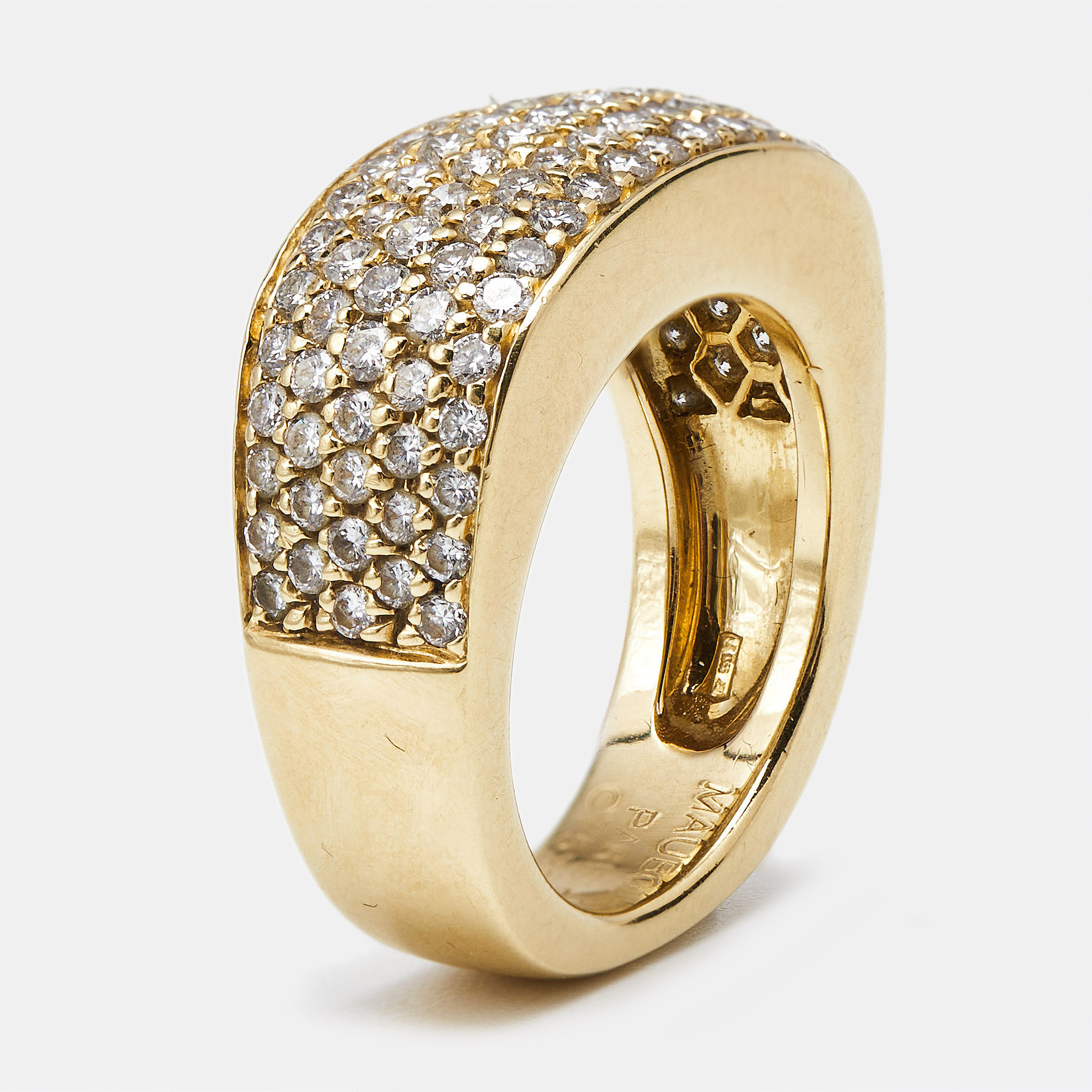 

Mauboussin Pave Diamond 18k Yellow Gold Ring Size