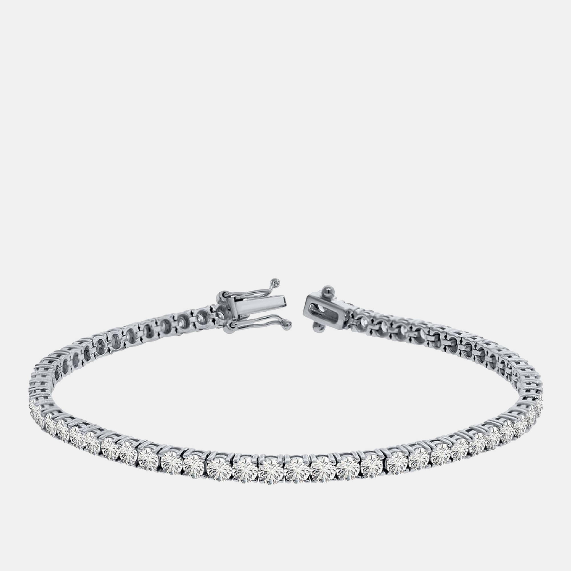 

2.5 cts Brilliant Cut Round Lab Grown Diamond 14K Solid White Gold 7" Tennis Bracelet