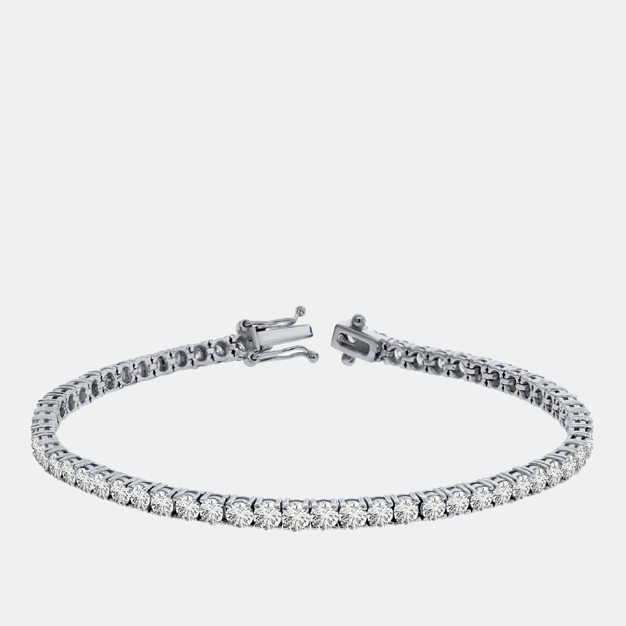 

4.00 cts Brilliant Round Lab Grown Diamond Tennis Bracelet 14K Solid White Gold 7"