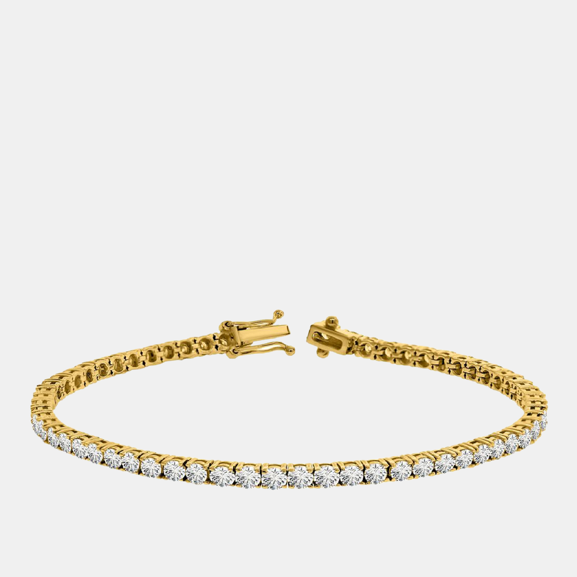 

4.00 cts Brilliant Round Lab Grown Diamond 14K Solid Yellow Gold 7" Tennis Bracelet