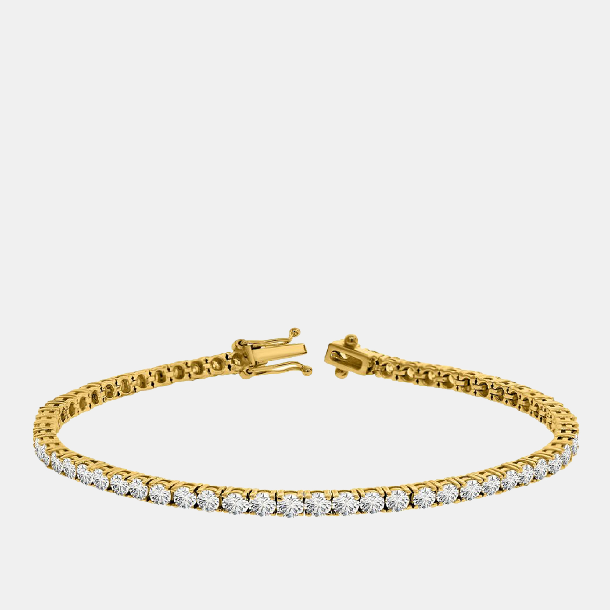 

5.00 cts Brilliant Cut Round Lab Grown Diamond 14K Solid Yellow Gold 7" Tennis Bracelet