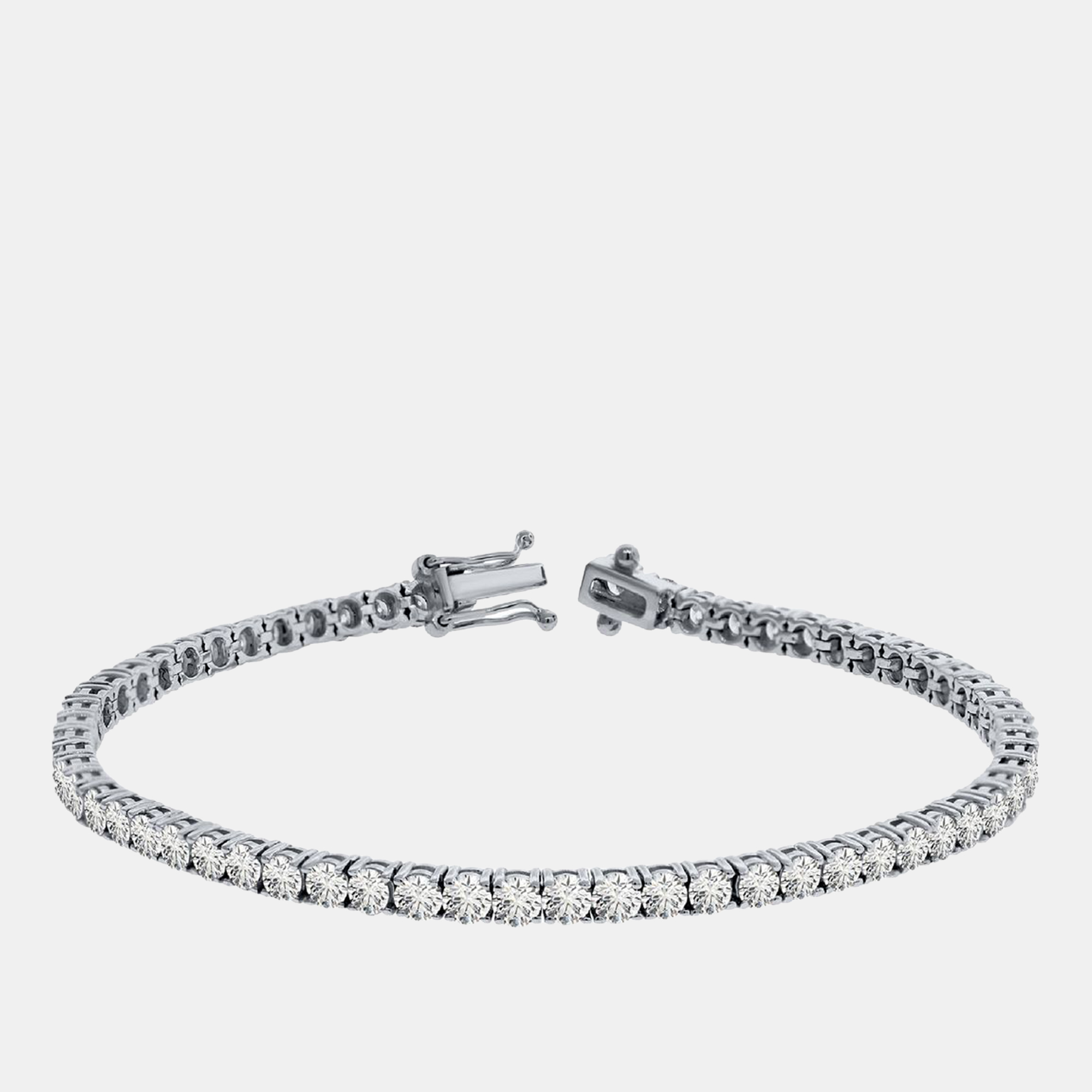 

6.00 cts Brilliant Cut Round Lab Grown Diamond 14K Solid White Gold 7" Tennis Bracelet