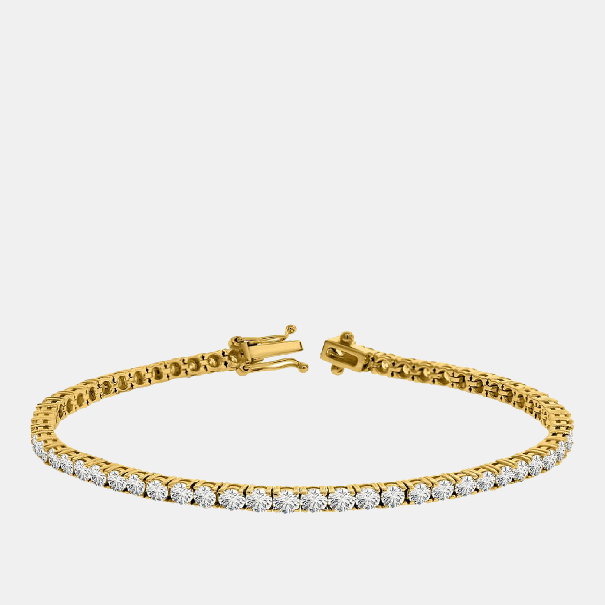 

6.00 cts Brilliant Cut Round Lab Grown Diamond 14K Solid Yellow Gold 7" Tennis Bracelet