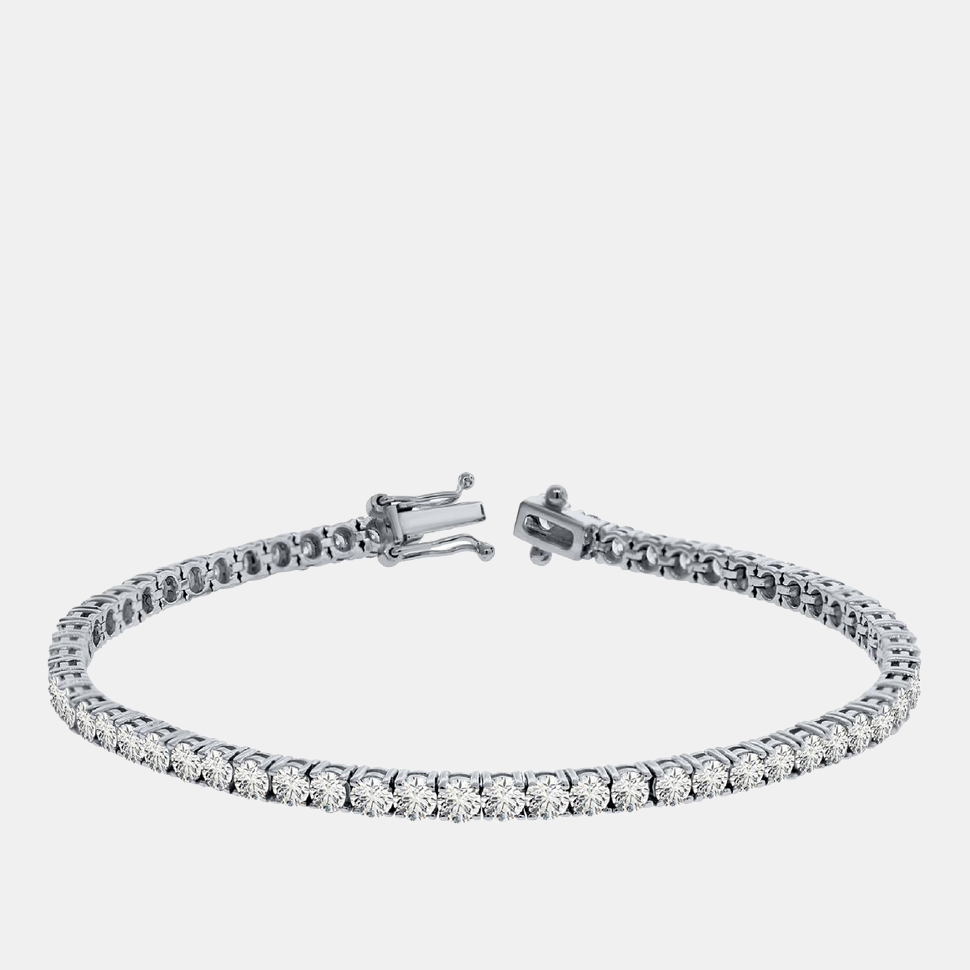 

8.00 cts Brilliant Cut Round Lab Grown Diamond 14K Solid White Gold 7" Tennis Bracelet