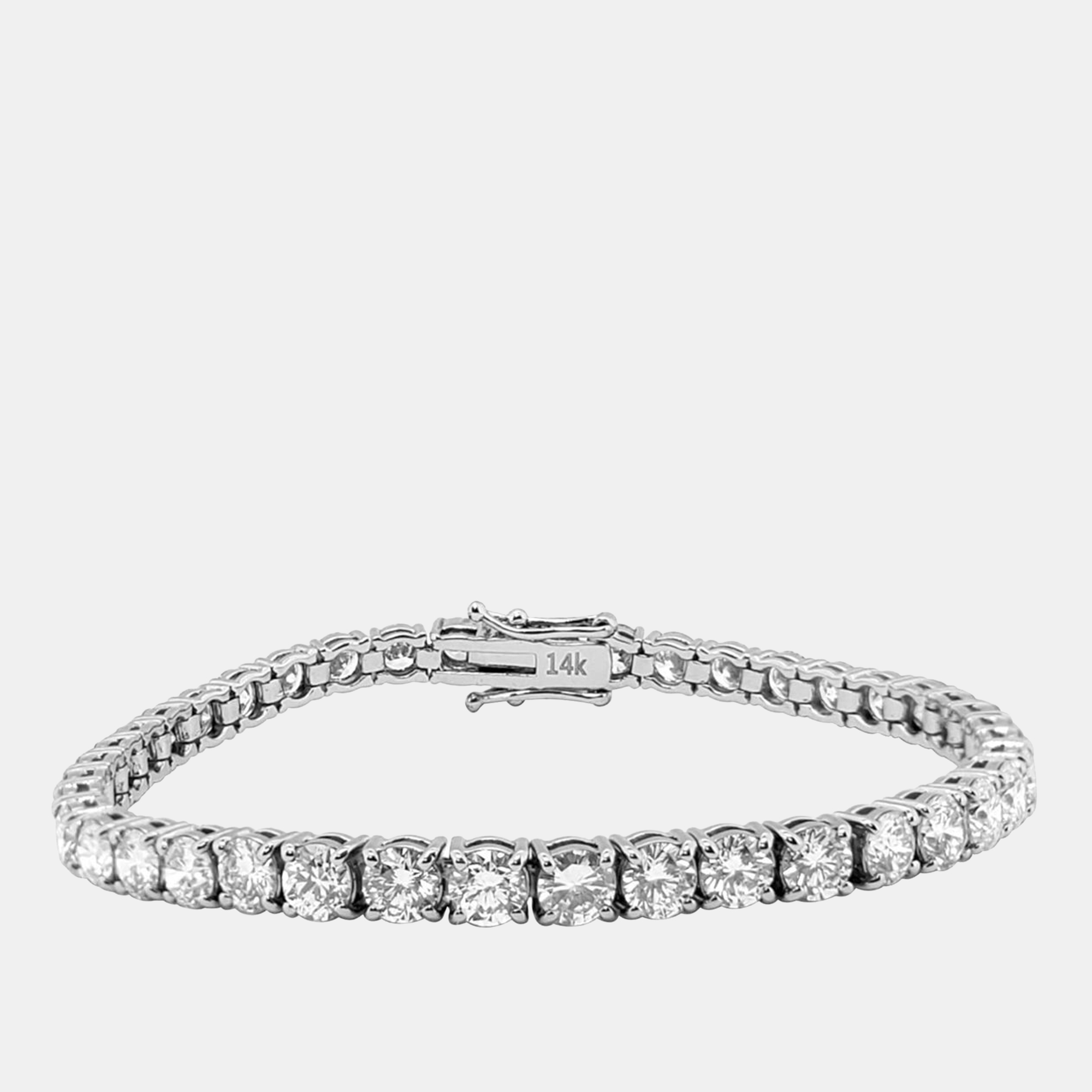 

8.00 cts Brilliant Cut Round Lab Grown Diamond 14K Solid White Gold 7" Tennis Bracelet