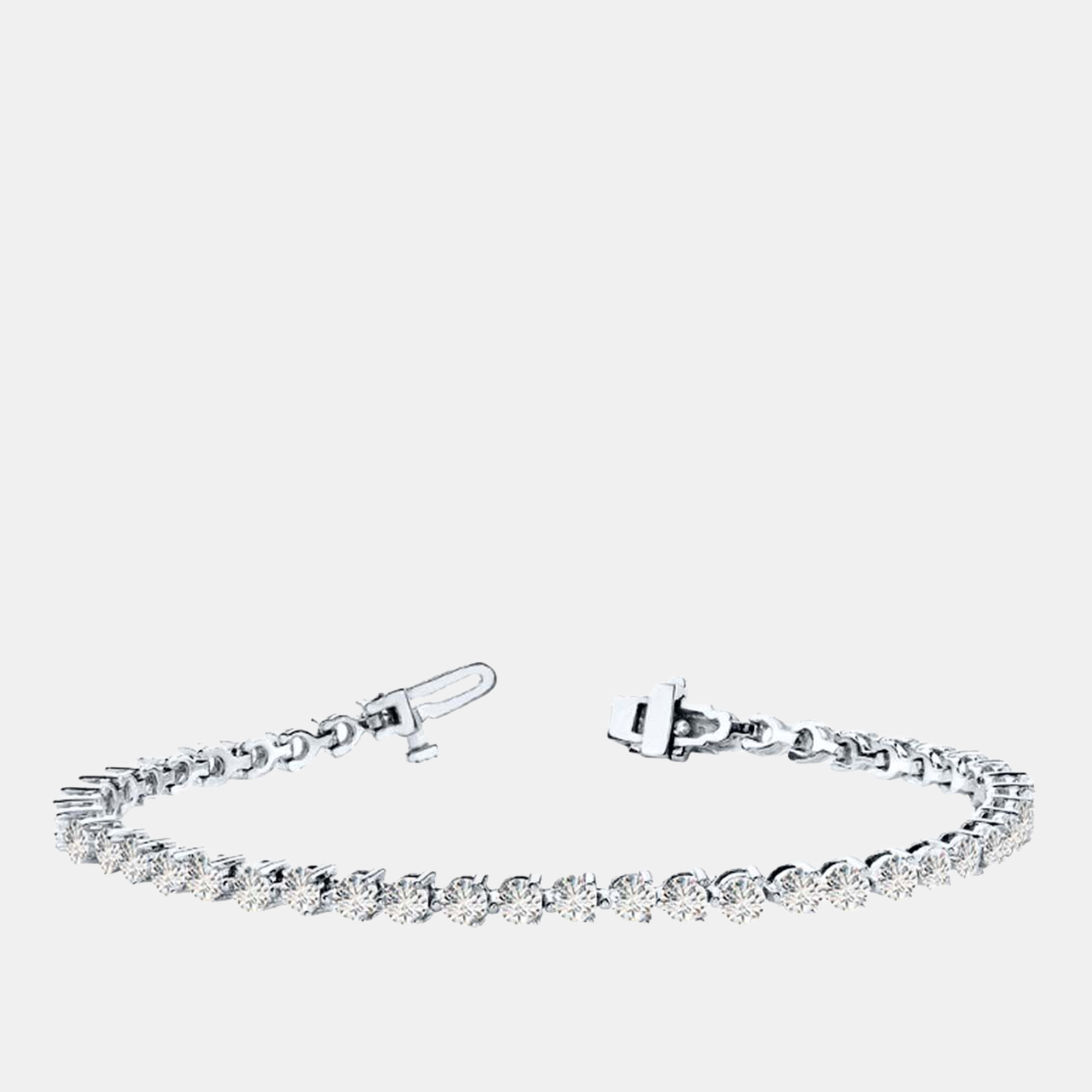 

4cts Lab Grown Diamond 14K White Gold 3-Prong 7" Tennis Bracelet