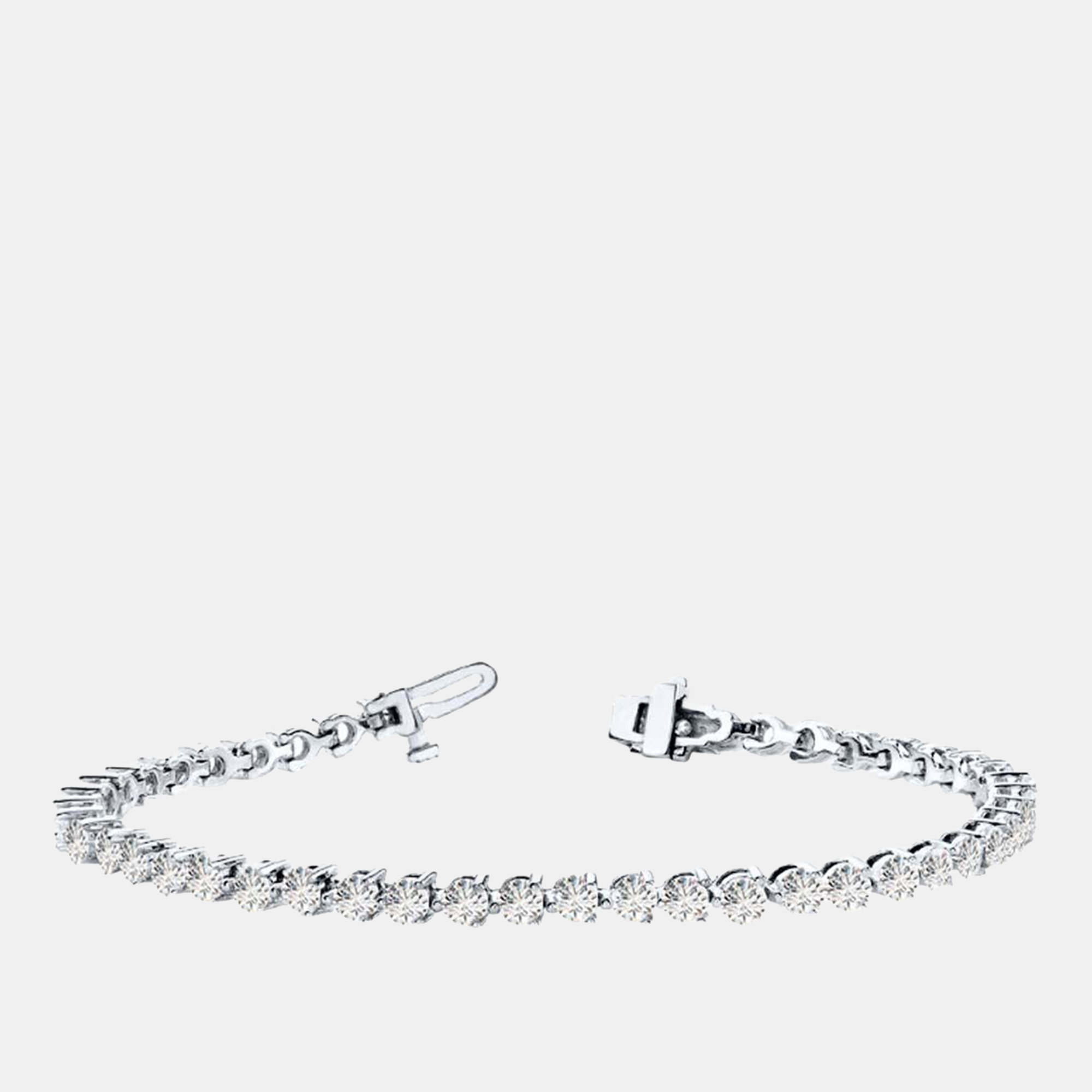 

5.00 cts Lab Grown Diamond 14K White Gold 3-Prong 7" Tennis Bracelet